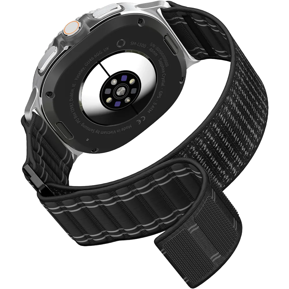 Nylon Armband für Galaxy Watch 8 / 8 Classic, Spigen WBF0, Schwarz - Image 5