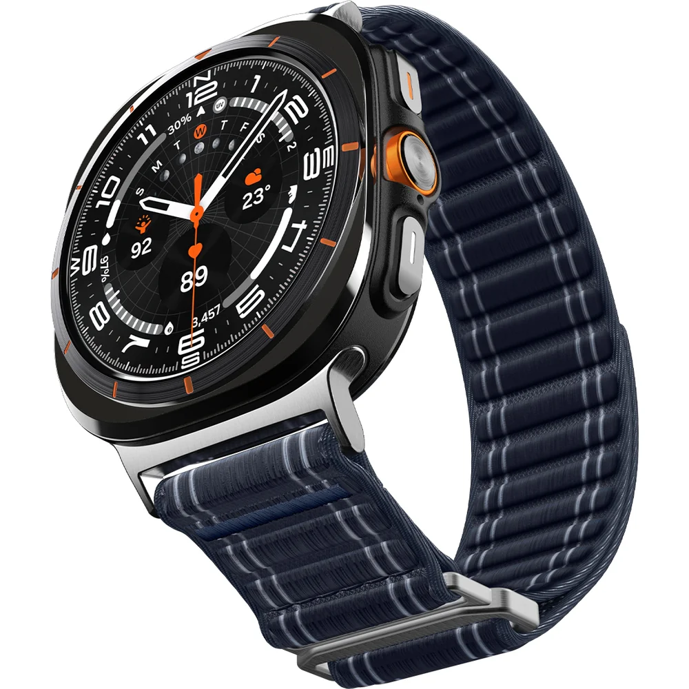 Nylon Armband für Galaxy Watch Ultra 2 / 1, Spigen WBF0, Dunkelblau