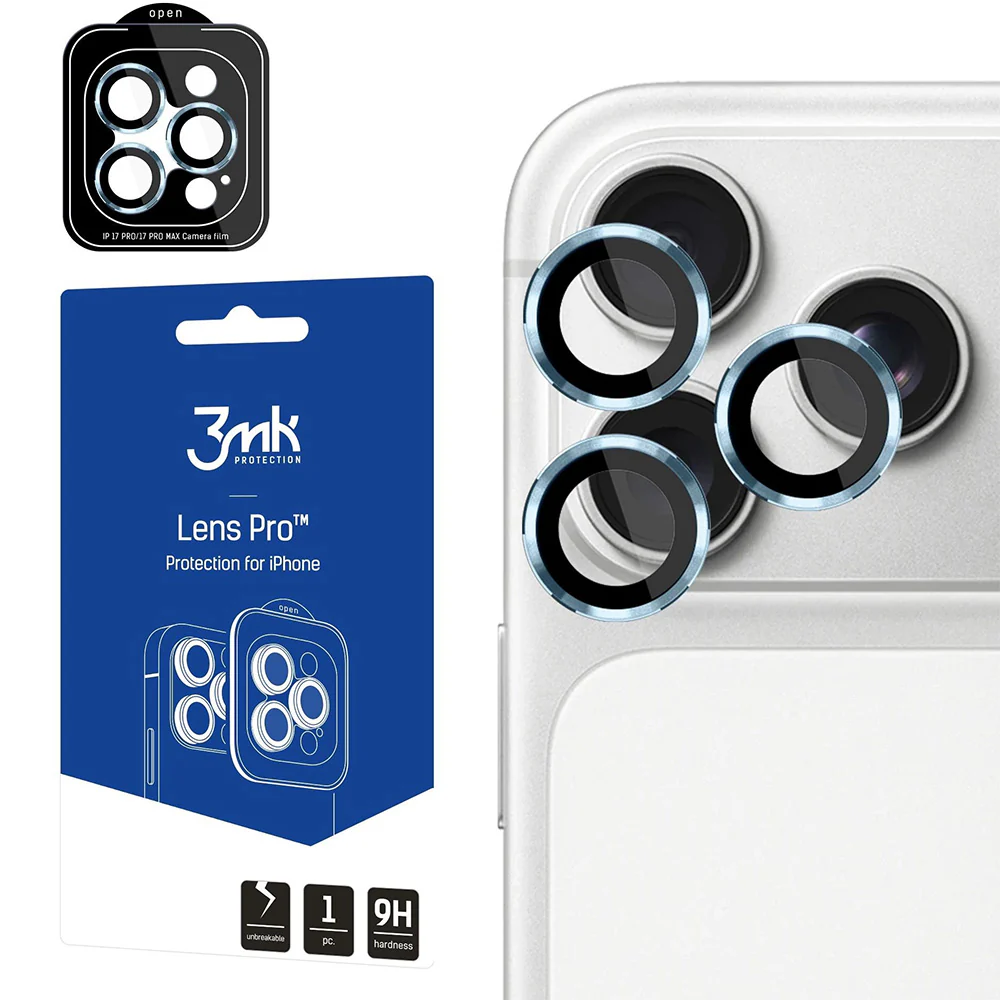Objektivschutz für iPhone 17 Pro Max / 17 Pro, 3mk Lens Protection Pro, Blau - Image 2