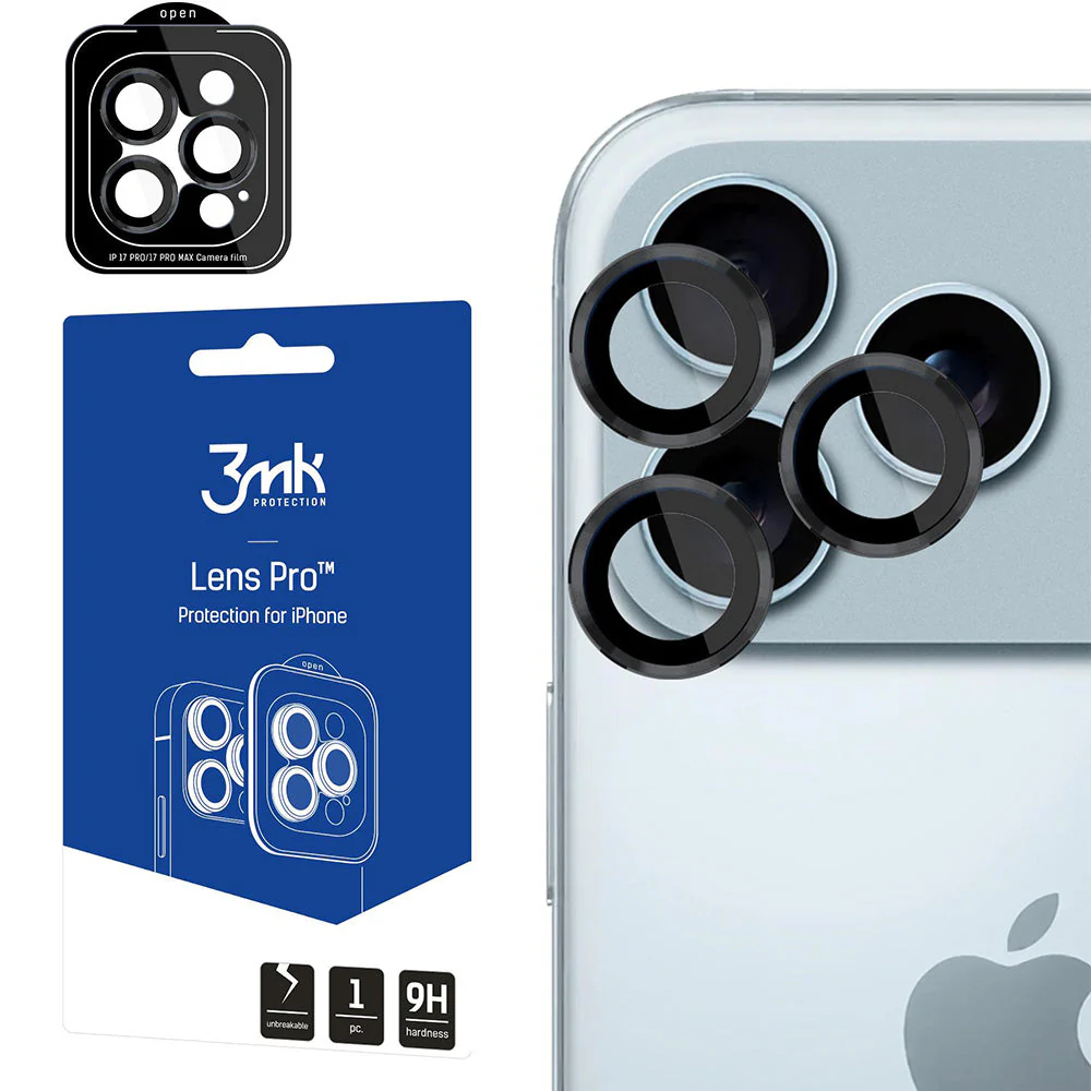 Objektivschutz für iPhone 17 Pro Max / 17 Pro, 3mk Lens Protection Pro, Schwarz - Image 9