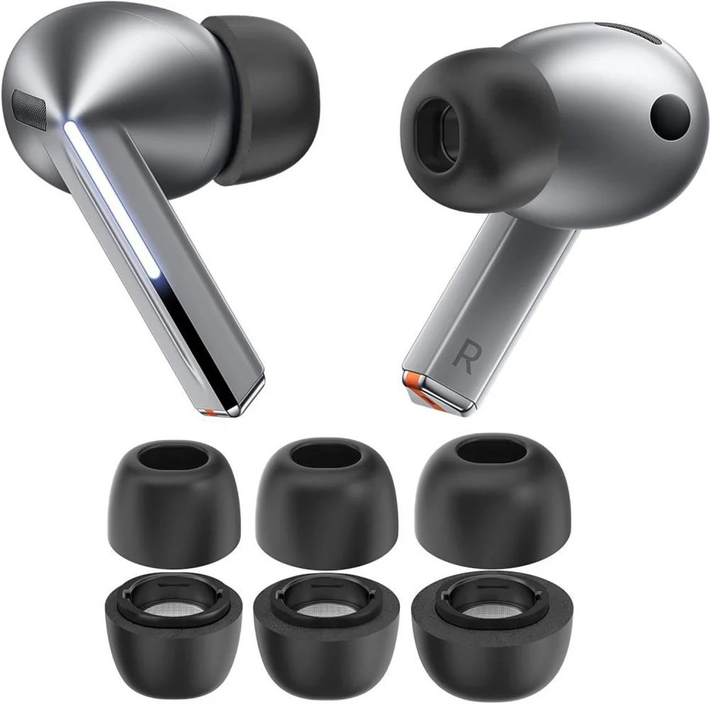 Ohrstöpsel für Kopfhörer für Galaxy Buds 3 Pro, Tech-Protect Ear Tips 3er-Pack, Dunkelgrau - Image 2