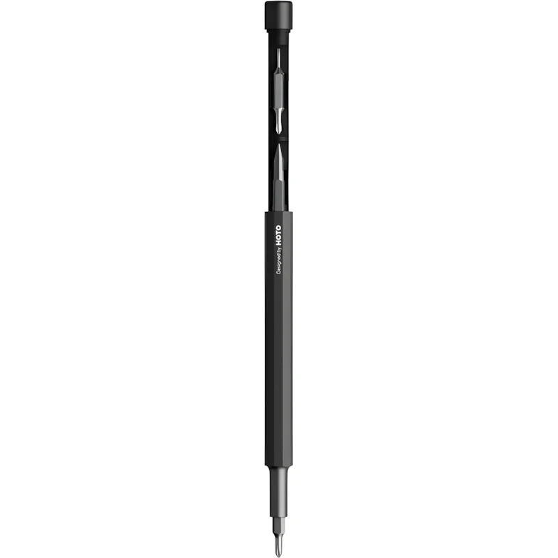 Präzisionsschraubendreher, Taschenformat, 5 in 1 mit Kugelschreiberfunktion, HOTO QWLSD013, Schwarz