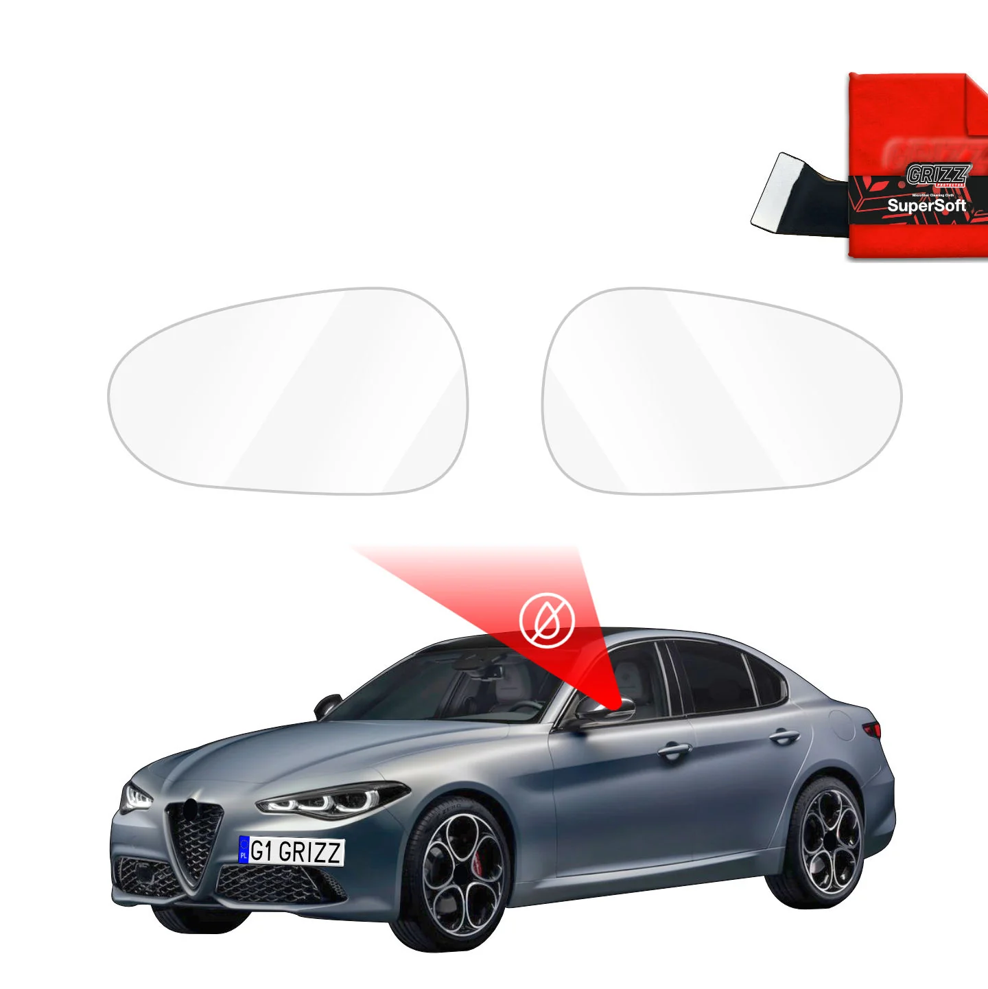 Regenschutzfolie Grizz Protector für Außenspiegel - Alfa Romeo Giulia (2016-2025)