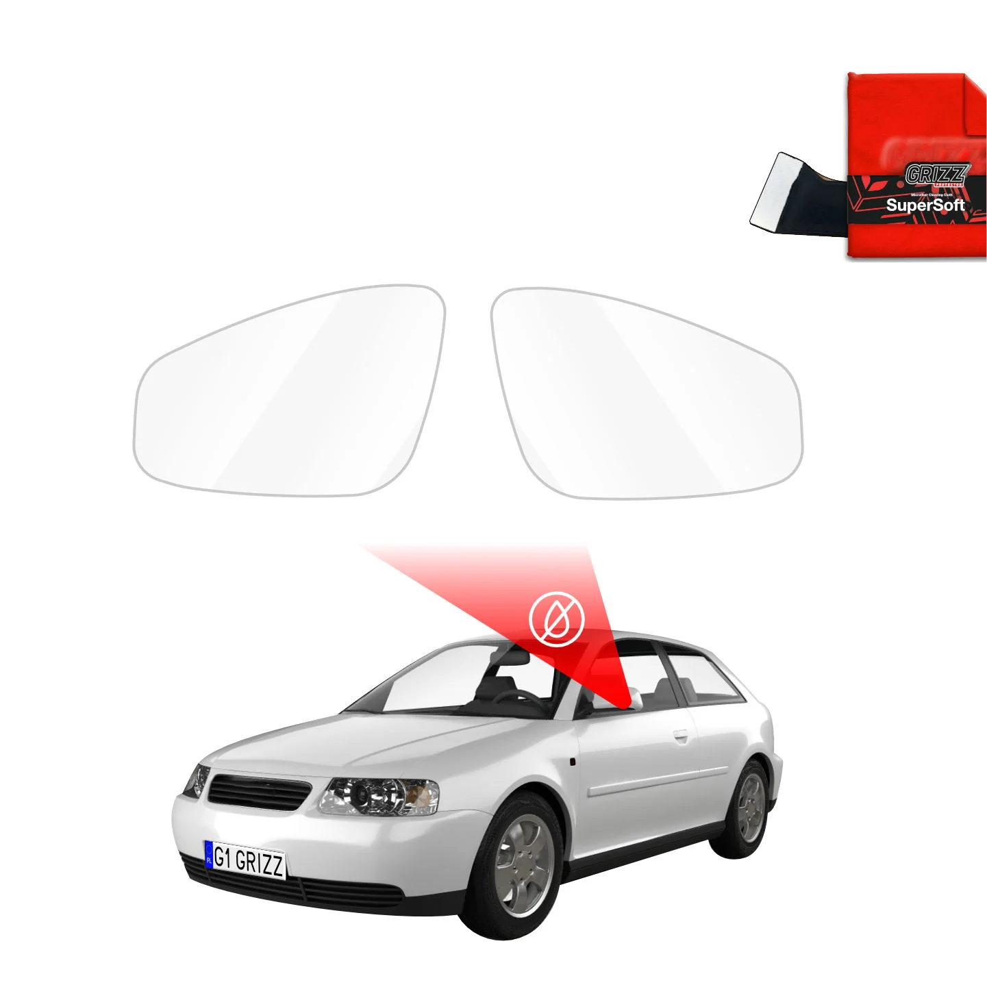Regenschutzfolie Grizz Protector für Außenspiegel - Audi A3 8L Hatchback 3D (1996-2003)