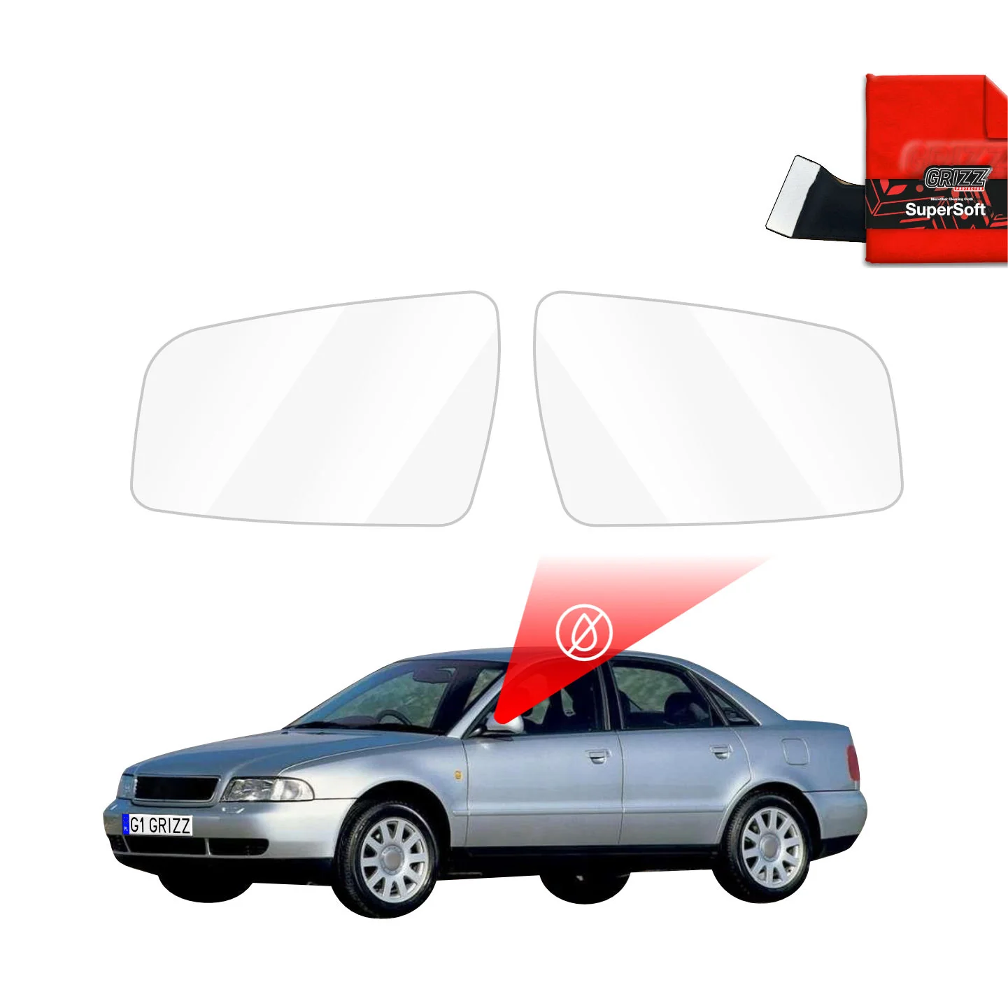 Regenschutzfolie Grizz Protector für Außenspiegel - Audi A4 B5 Sedan (1994-2001)