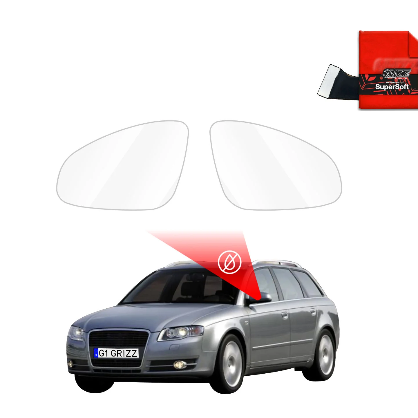 Regenschutzfolie Grizz Protector für Außenspiegel - Audi A4 B7 Avant (2004-2008)