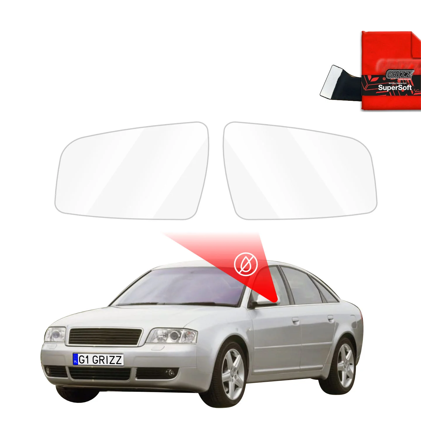 Regenschutzfolie Grizz Protector für Außenspiegel - Audi A6 C5 Sedan (1997-2004)