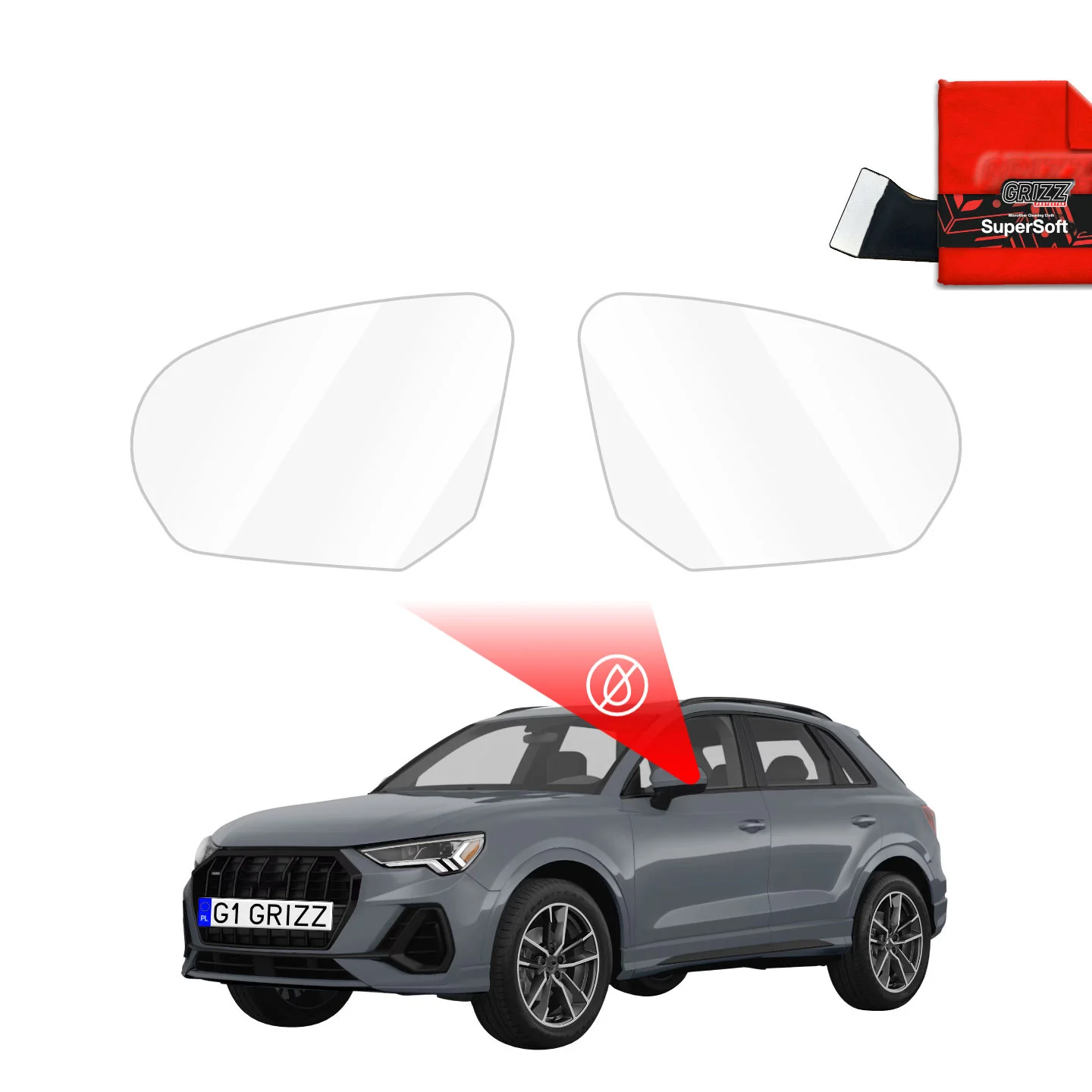 Regenschutzfolie Grizz Protector für Außenspiegel - Audi Q3 F3 (2018-2025)