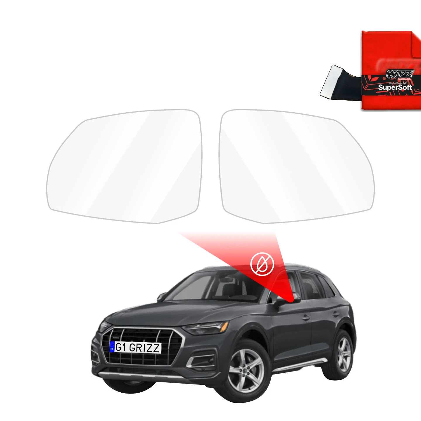 Regenschutzfolie Grizz Protector für Außenspiegel - Audi Q5 FY (2020-2024)