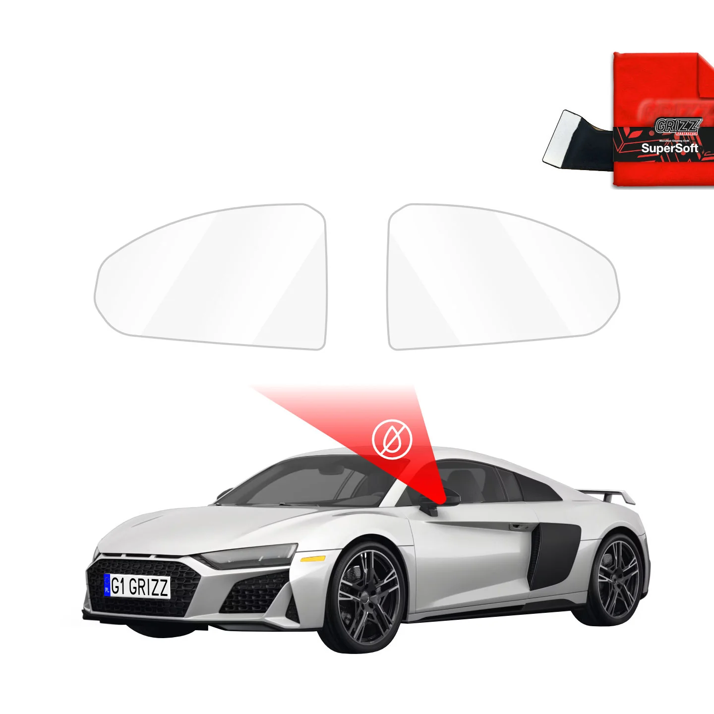 Regenschutzfolie Grizz Protector für Außenspiegel - Audi R8 (2018-2024)