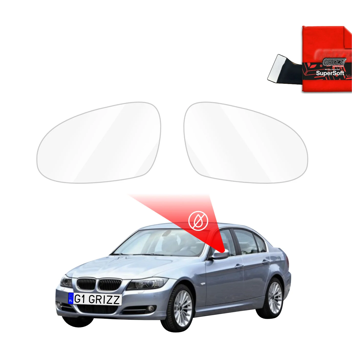 Regenschutzfolie Grizz Protector für Außenspiegel - BMW 3 E90 Sedan Pre-LCI (2004-2008)