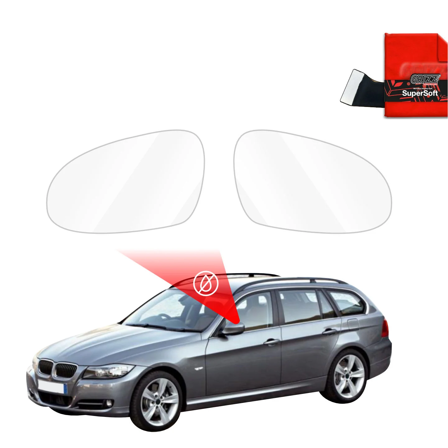 Regenschutzfolie Grizz Protector für Außenspiegel - BMW 3 E91 Kombi LCI (2008-2012)