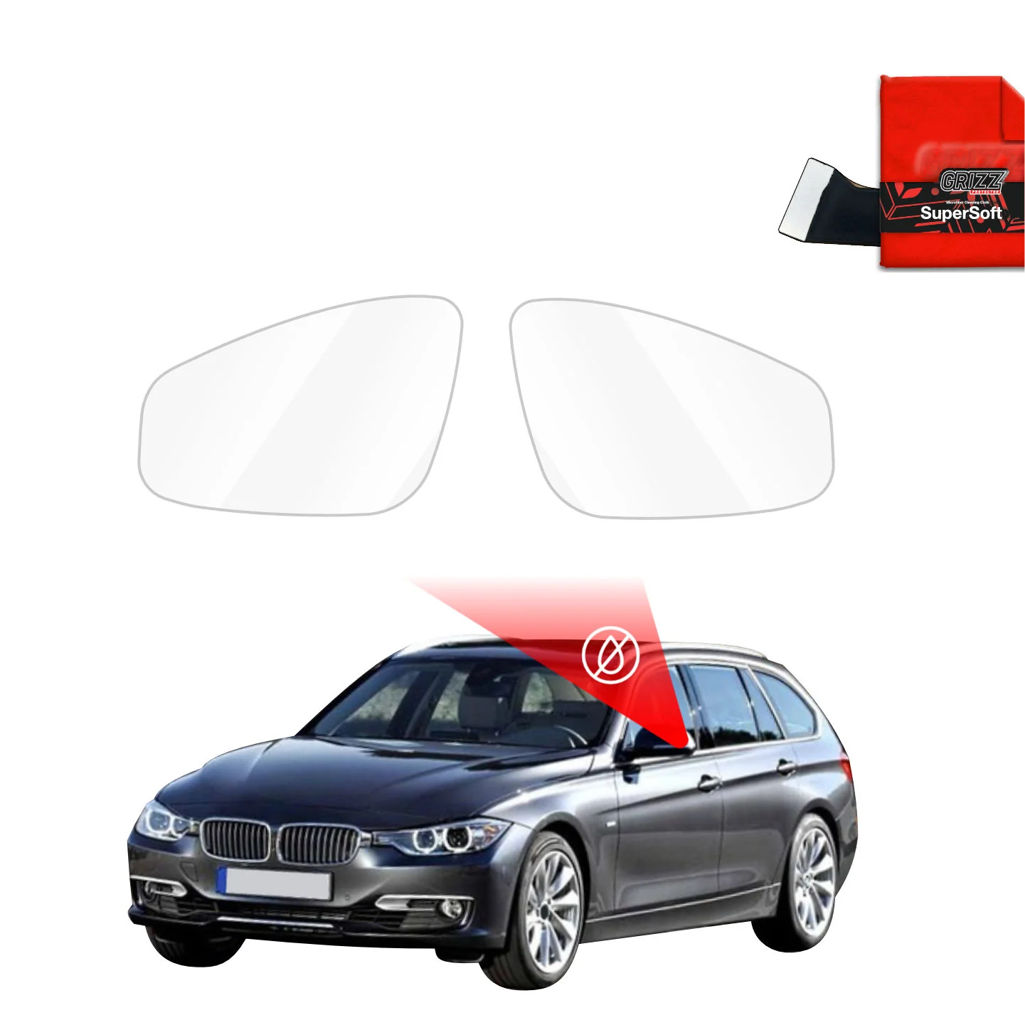 Regenschutzfolie Grizz Protector für Außenspiegel - BMW 3 F31 Kombi Pre-LCI (2011-2015)