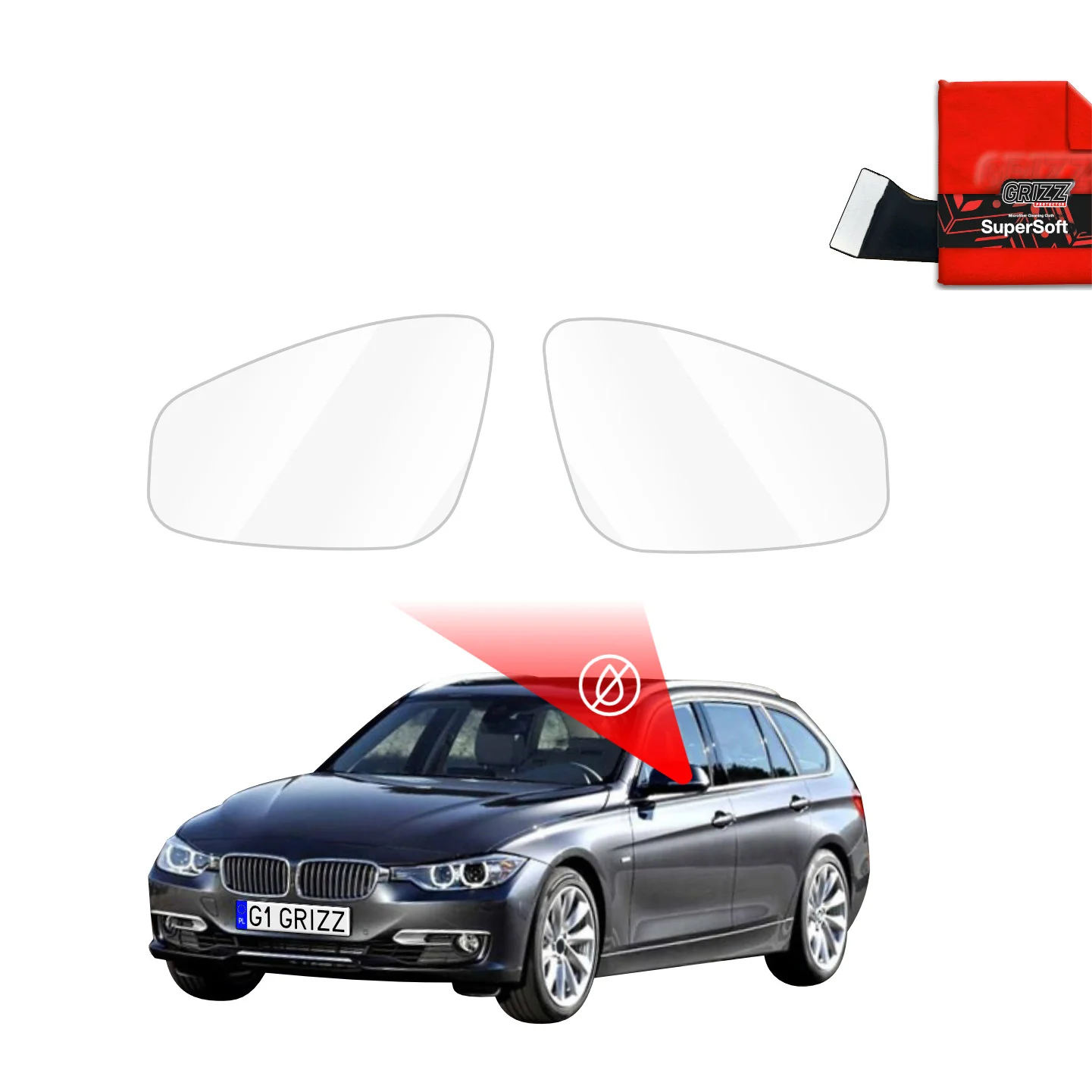 Regenschutzfolie Grizz Protector für Außenspiegel - BMW 3 F31 Kombi Pre-LCI (2011-2015)