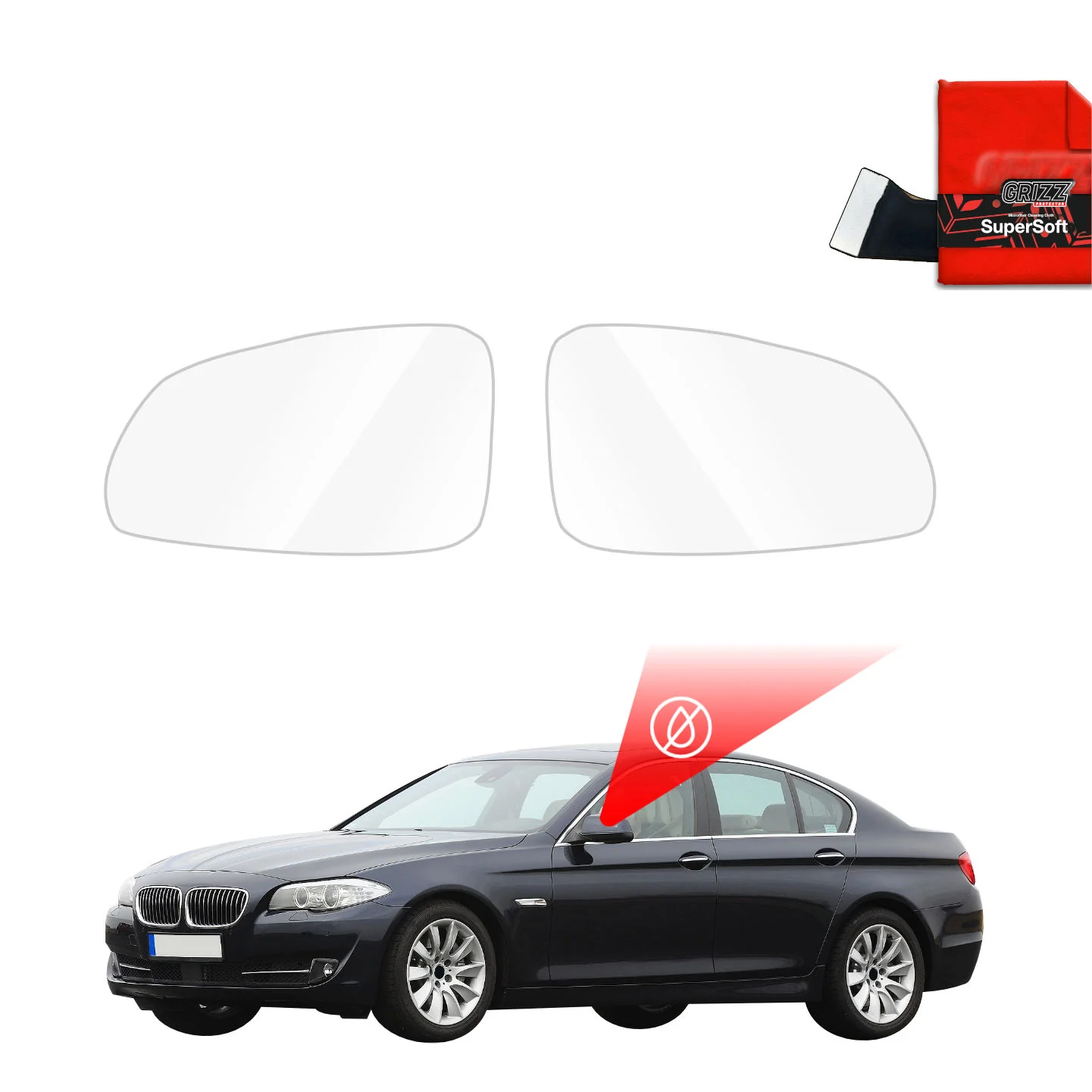 Regenschutzfolie Grizz Protector für Außenspiegel - BMW 5 F10 Sedan PreLCI (2010-2012)