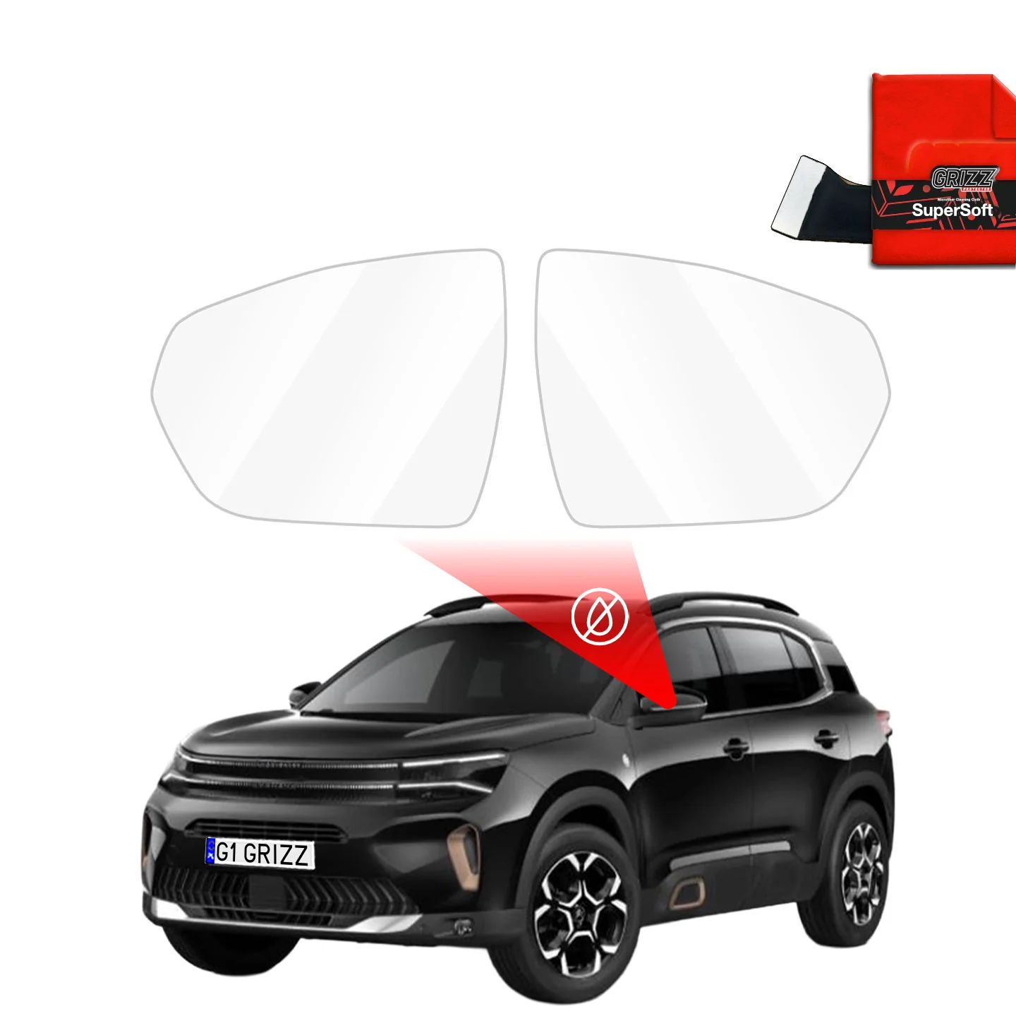 Regenschutzfolie Grizz Protector für Außenspiegel - Citroen C5 Aircross (2018-2025)