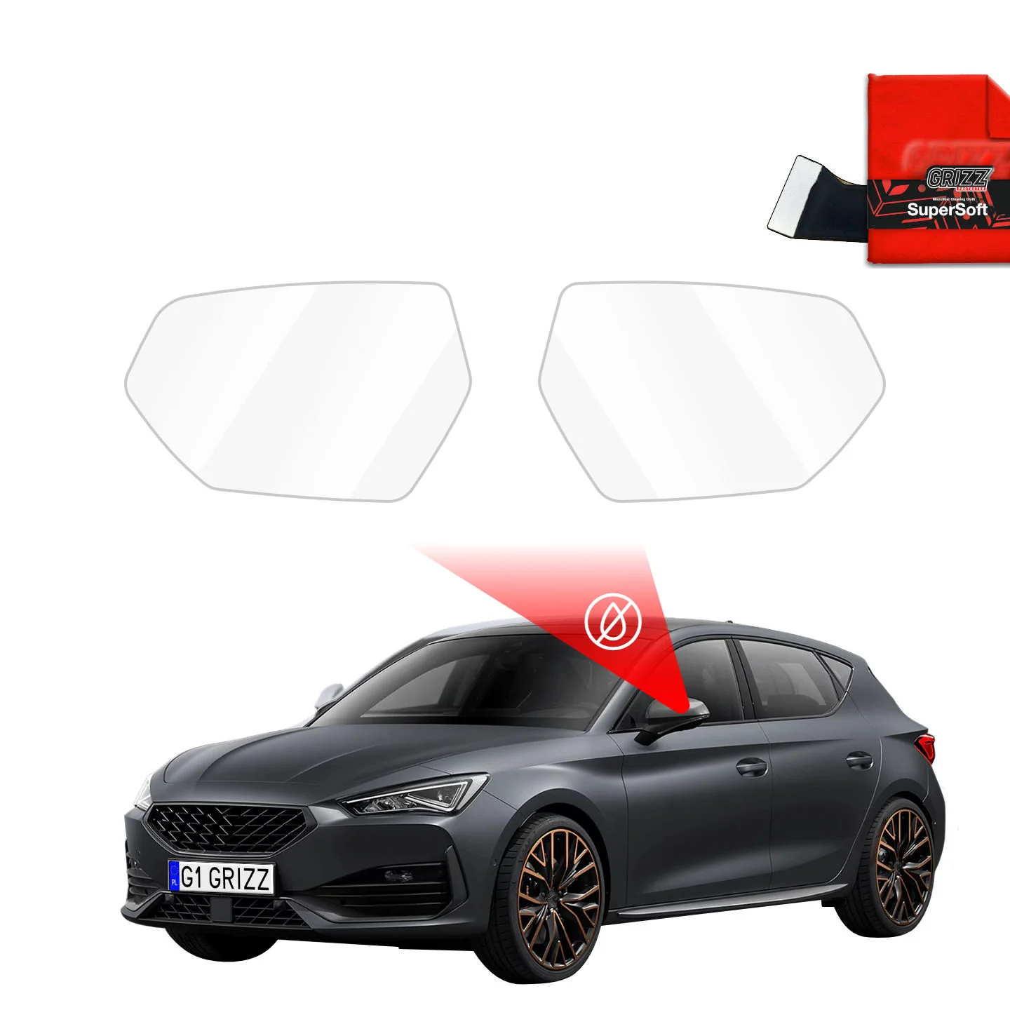 Regenschutzfolie Grizz Protector für Außenspiegel - Cupra Leon (2020-2025)
