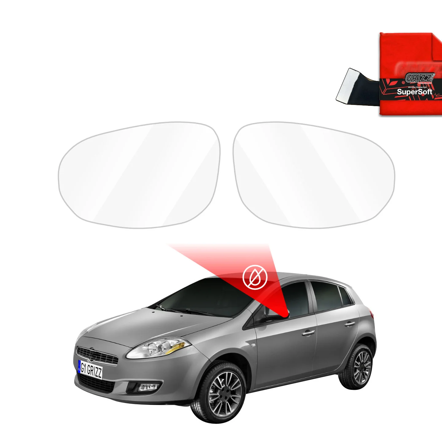 Regenschutzfolie Grizz Protector für Außenspiegel - Fiat Bravo (2007-2014)