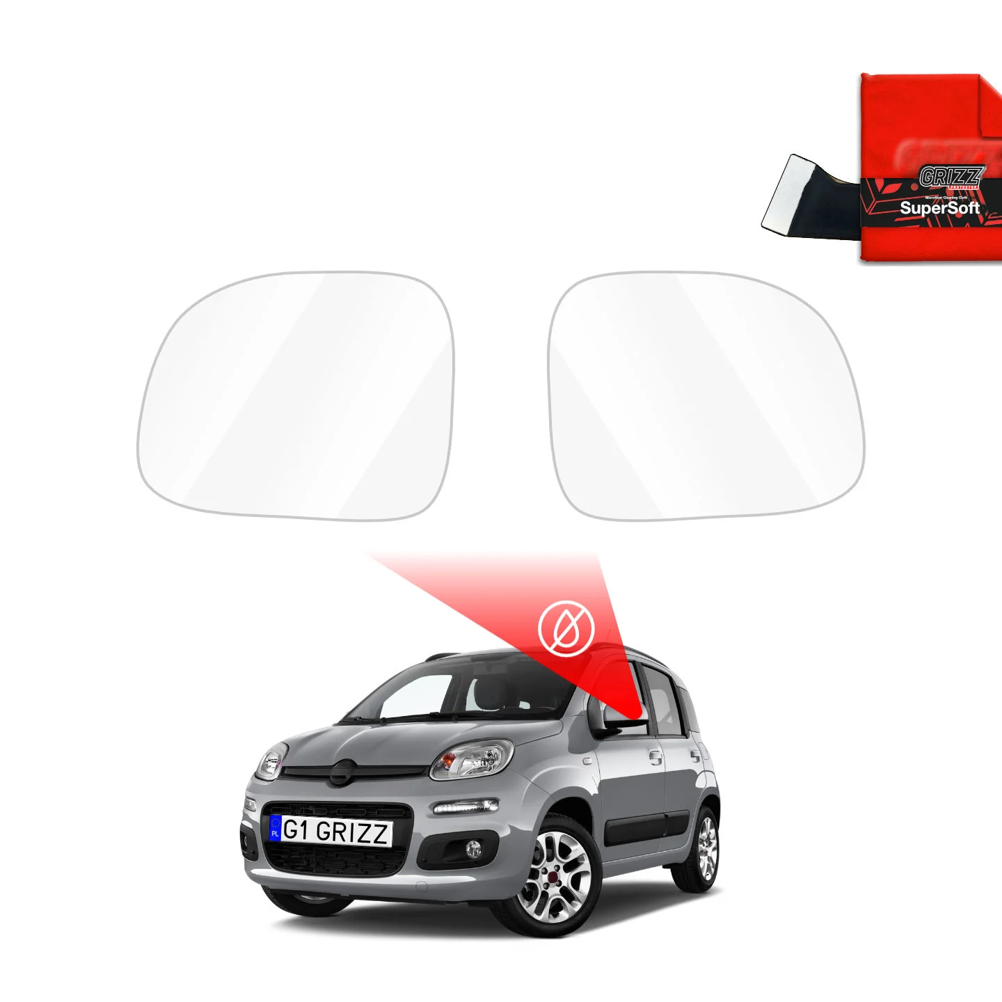 Regenschutzfolie Grizz Protector für Außenspiegel - Fiat Panda 3 (2011-2016)