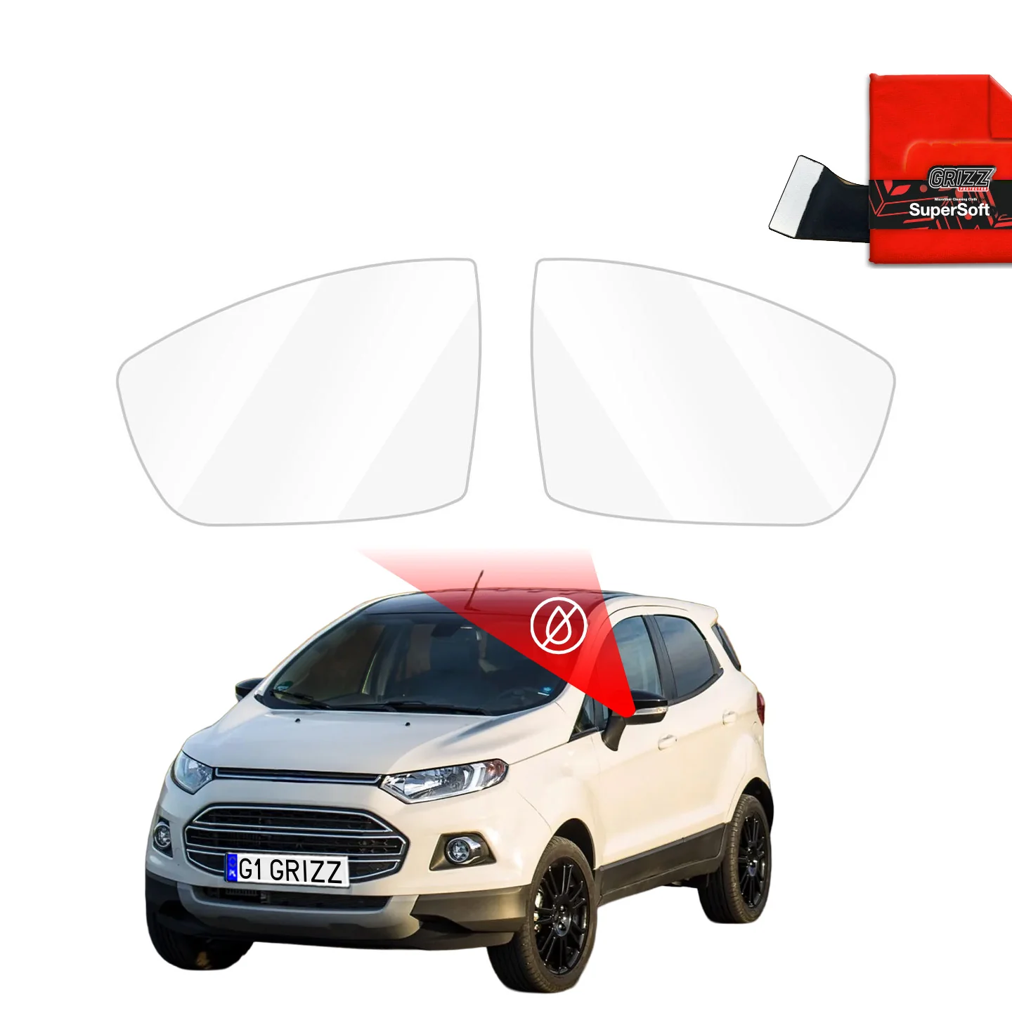 Regenschutzfolie Grizz Protector für Außenspiegel - Ford EcoSport (2012-2016)
