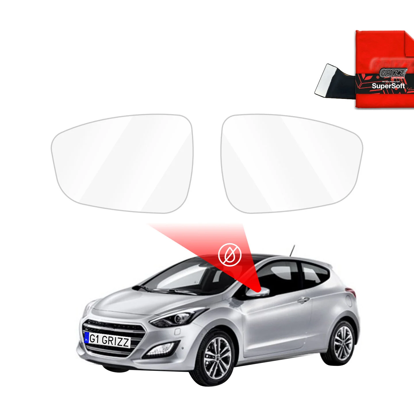 Regenschutzfolie Grizz Protector für Außenspiegel - Hyundai i30 (2011-2015)
