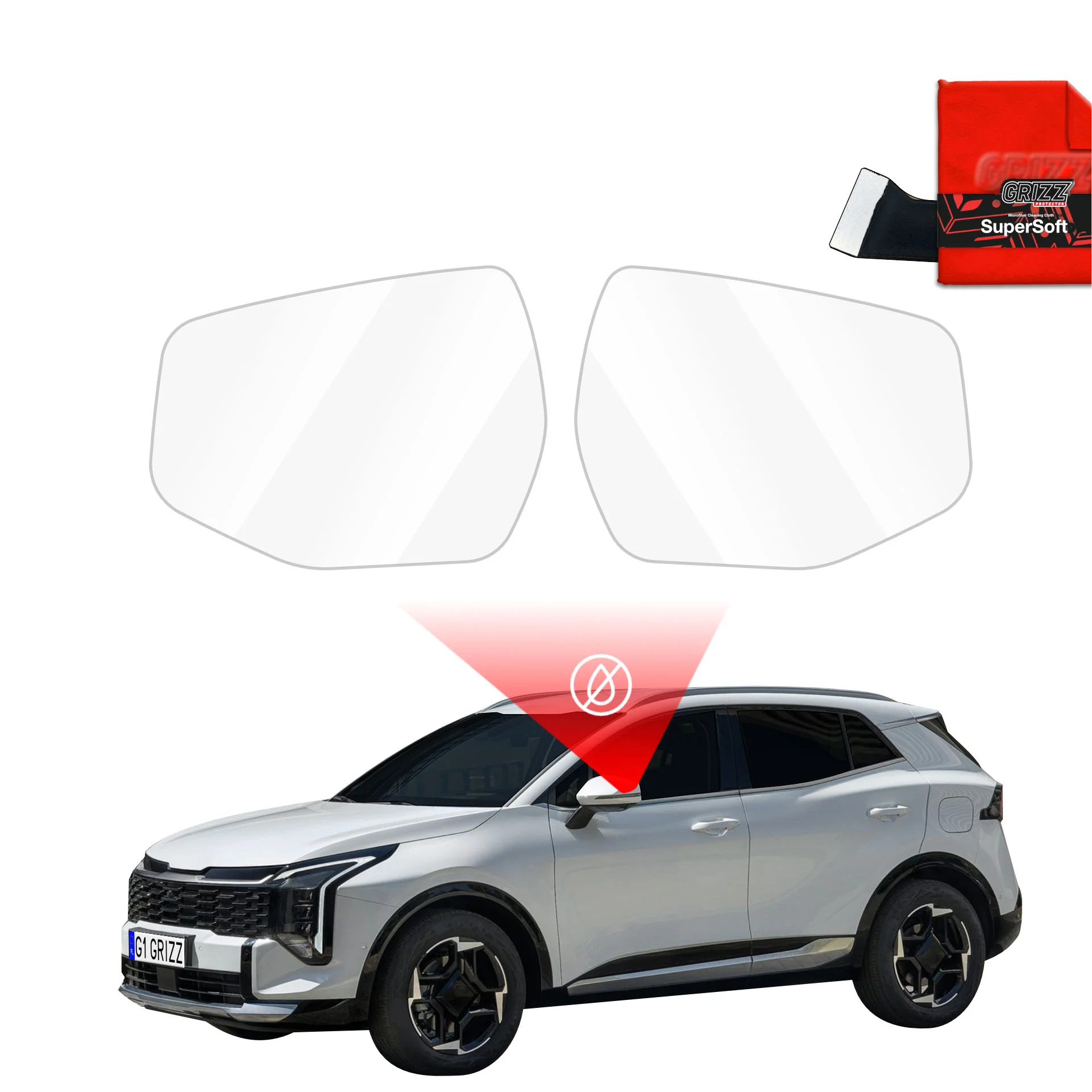 Regenschutzfolie Grizz Protector für Außenspiegel - Kia Sportage 5 Facelift (2025)