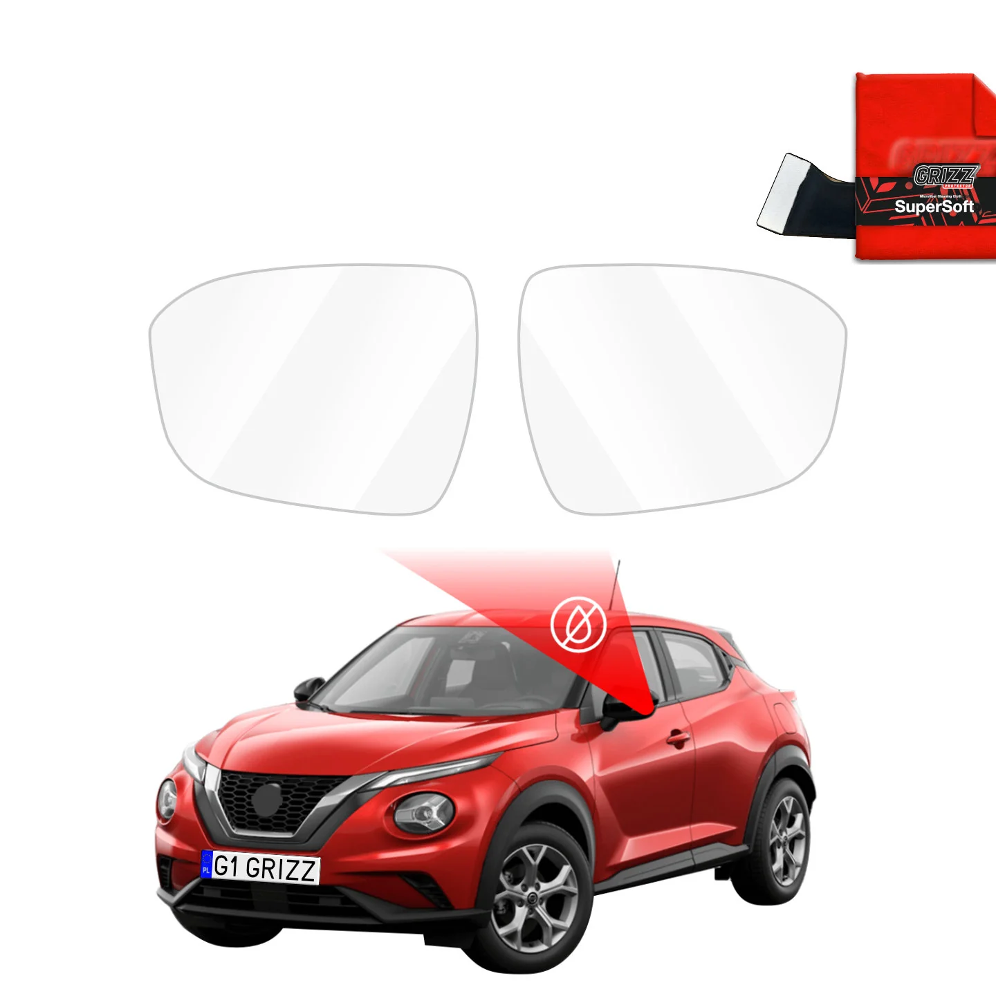Regenschutzfolie Grizz Protector für Außenspiegel - Nissan Juke Facelift (2024-2025)