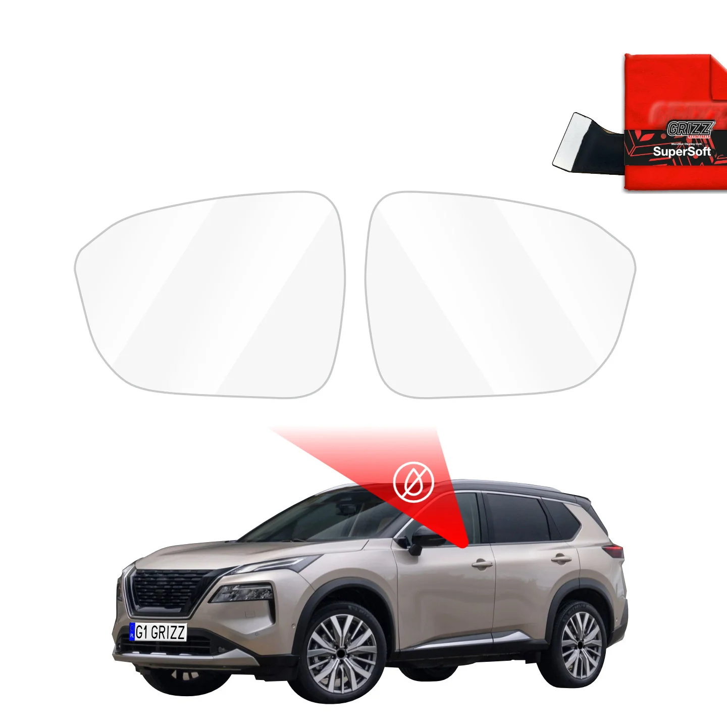 Regenschutzfolie Grizz Protector für Außenspiegel - Nissan X-Trail (2022-2025)