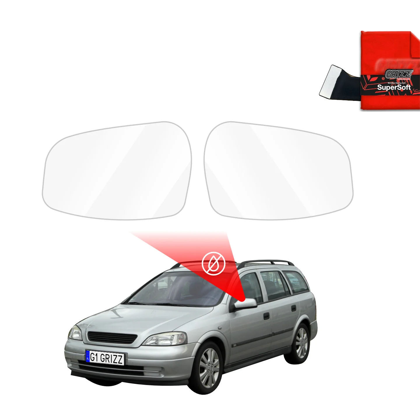 Regenschutzfolie Grizz Protector für Außenspiegel - Opel Astra G Kombi (1998-2009)