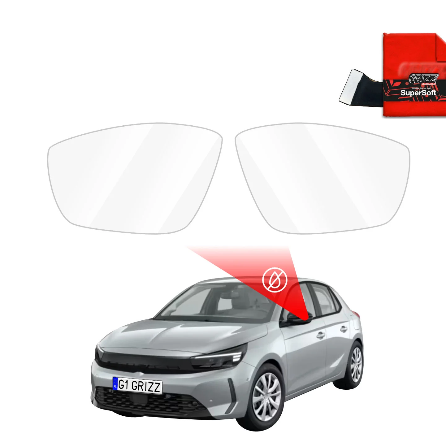 Regenschutzfolie Grizz Protector für Außenspiegel - Opel Corsa F (2019-2025)