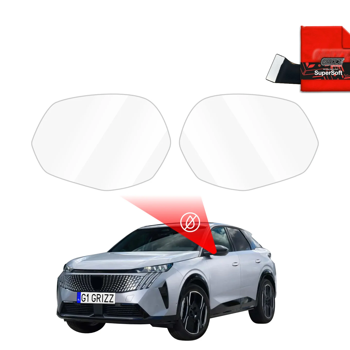 Regenschutzfolie Grizz Protector für Außenspiegel - Peugeot 3008 (2025)