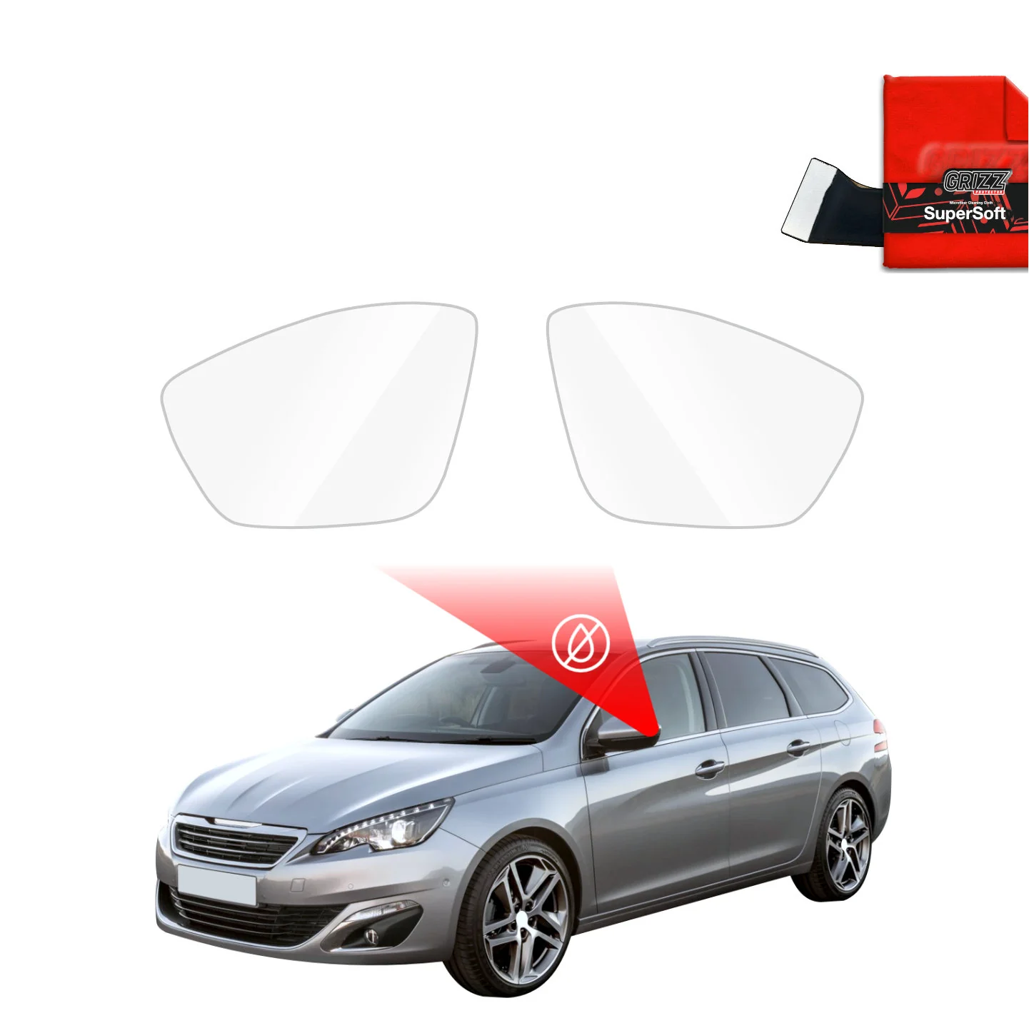 Regenschutzfolie Grizz Protector für Außenspiegel - Peugeot 308 Kombi (2013-2021)