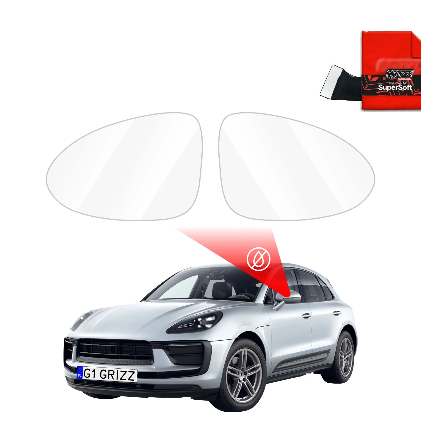 Regenschutzfolie Grizz Protector für Außenspiegel - Porshe Macan (2024-2025)