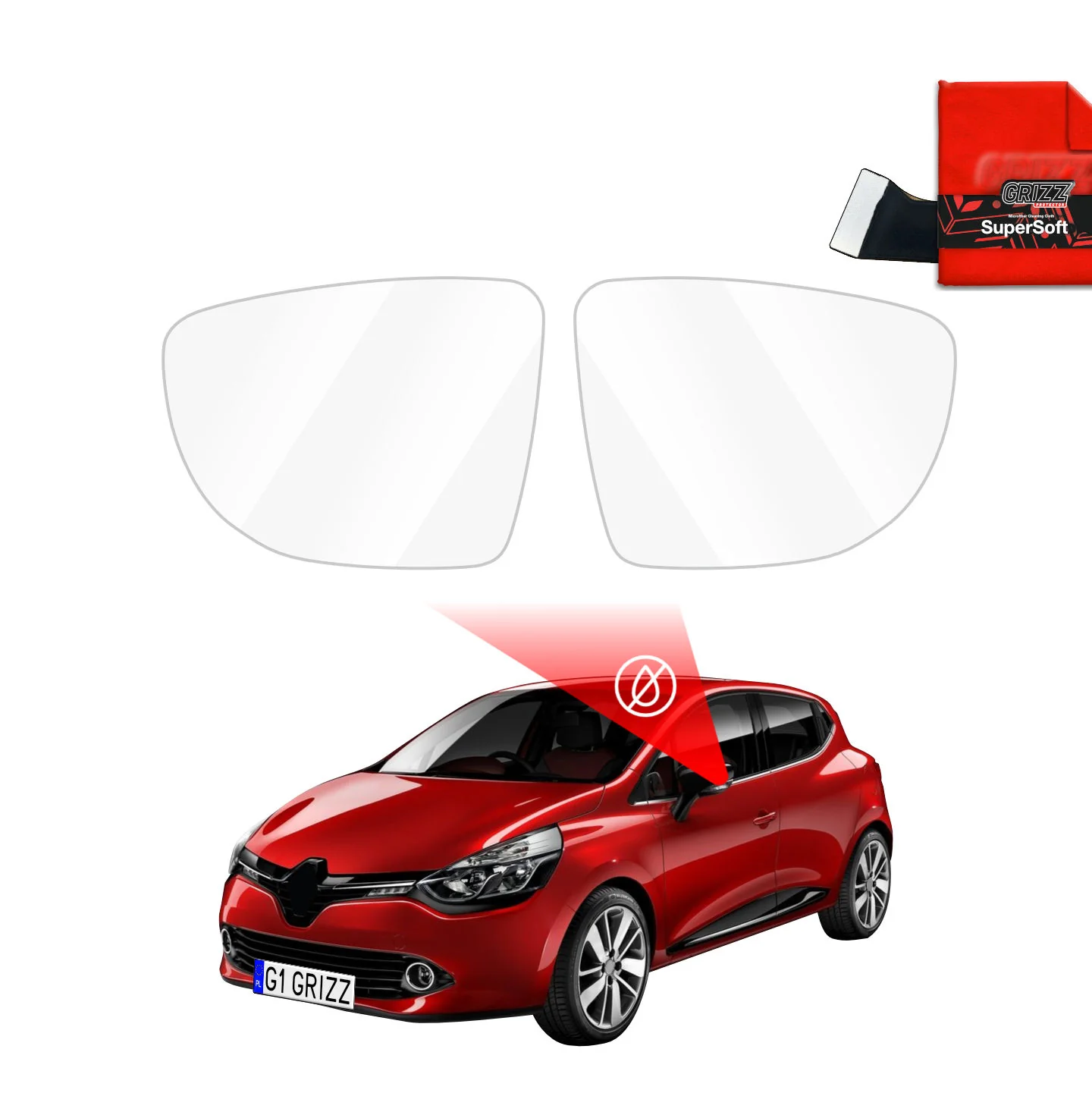 Regenschutzfolie Grizz Protector für Außenspiegel - Renault Clio (2012-2016)