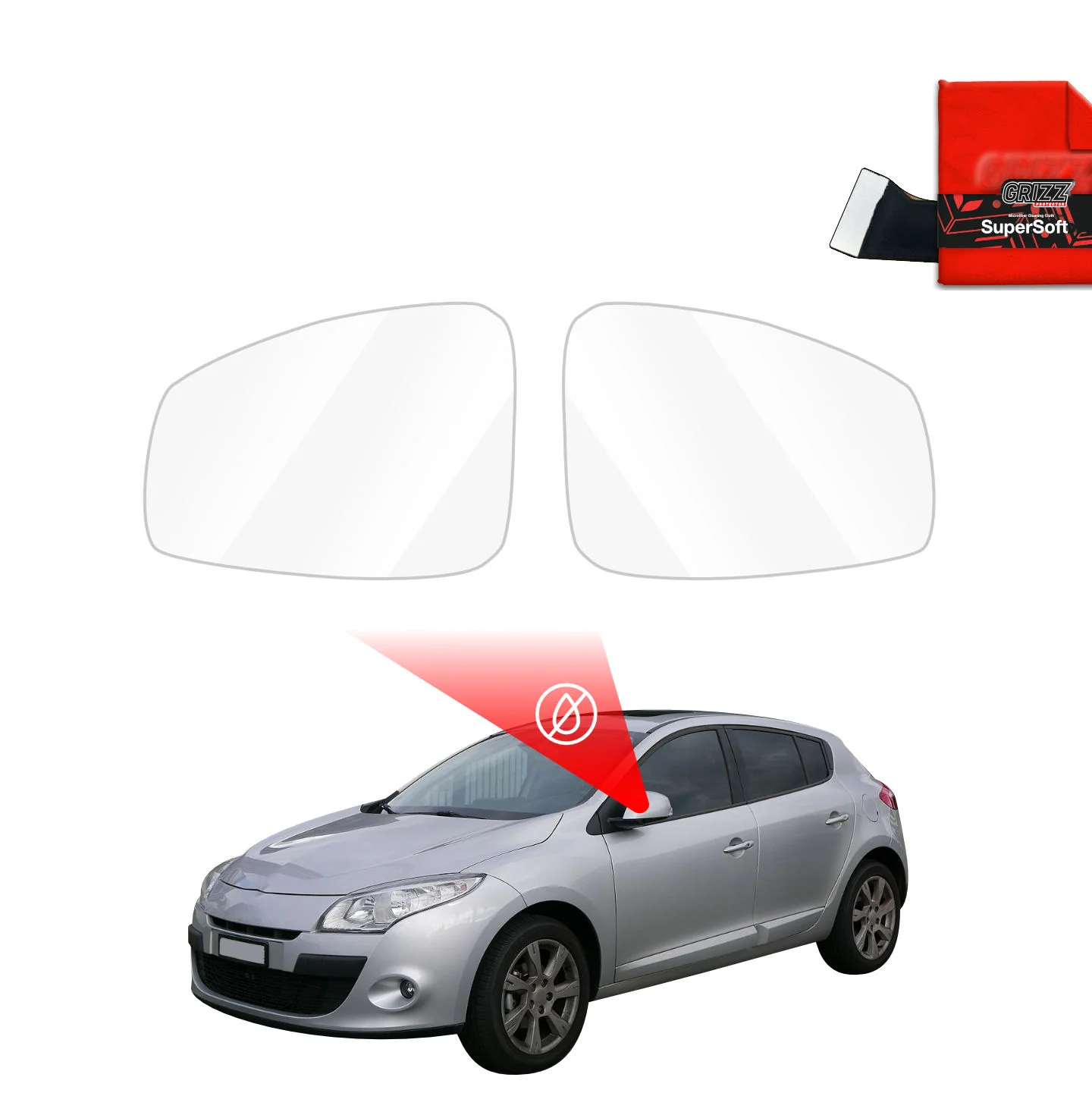 Regenschutzfolie Grizz Protector für Außenspiegel - Renault Megane 3 Kombi 5D (2008-2012)