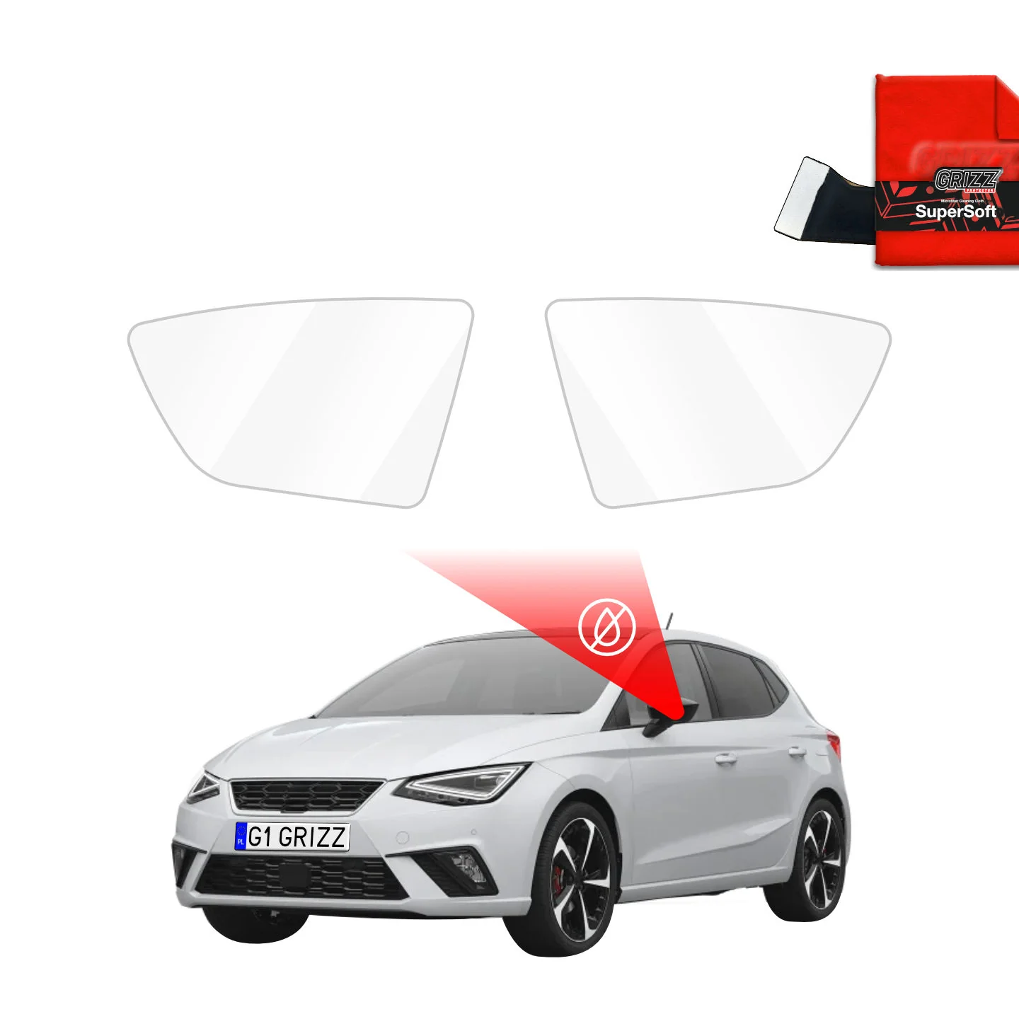 Regenschutzfolie Grizz Protector für Außenspiegel - Seat Ibiza (2017-2025)