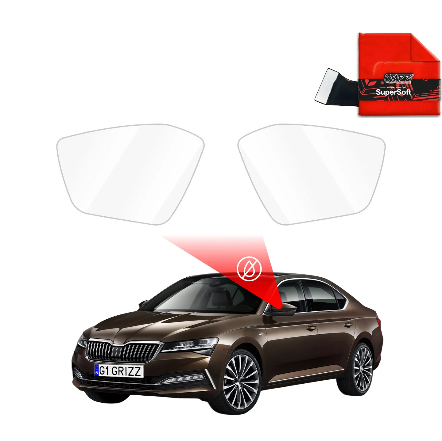 Regenschutzfolie Grizz Protector für Außenspiegel - Skoda Superb (2020-2024)