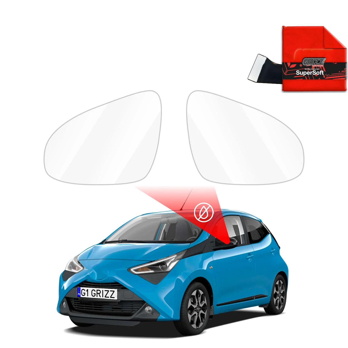 Regenschutzfolie Grizz Protector für Außenspiegel - Toyota Aygo (2014-2017)