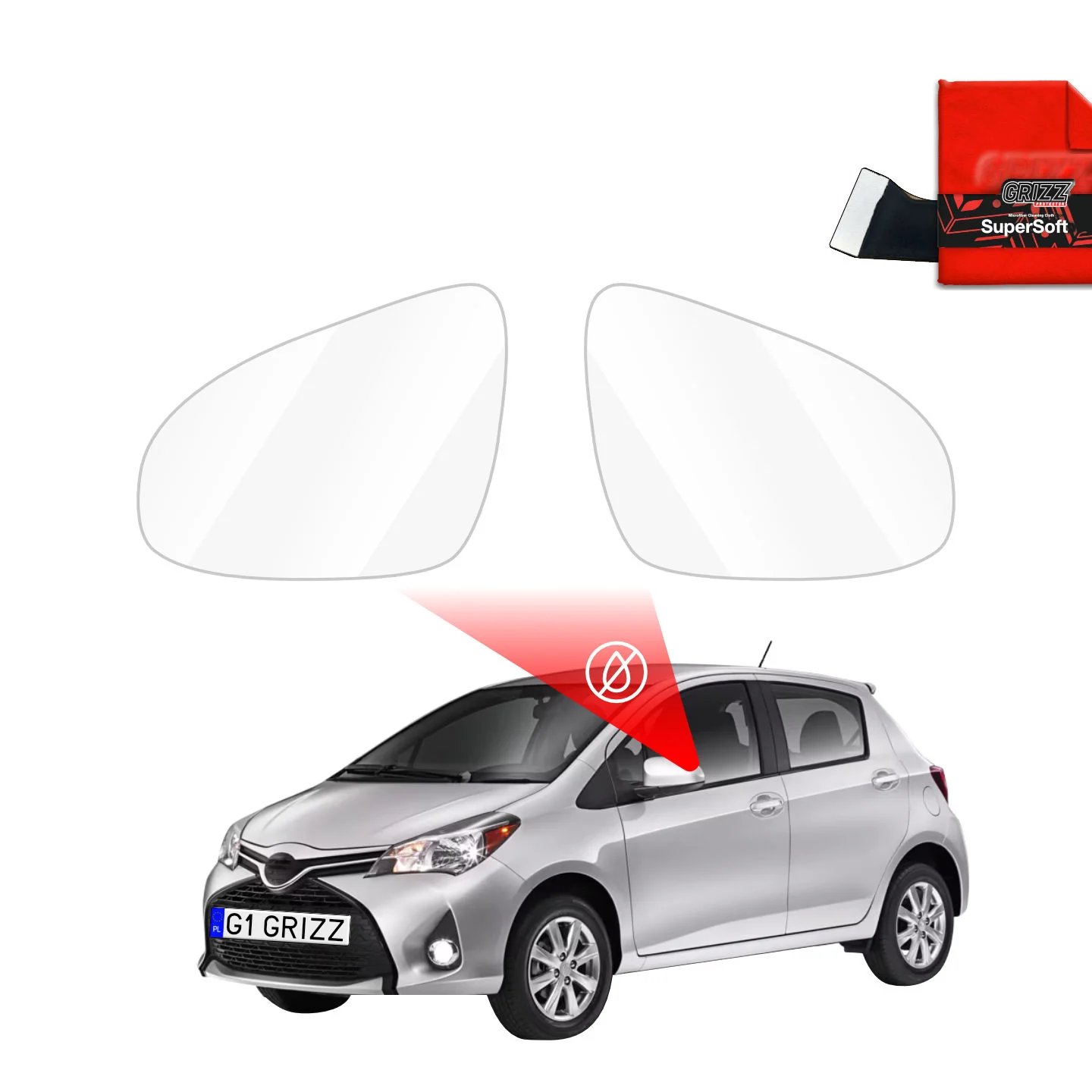 Regenschutzfolie Grizz Protector für Außenspiegel - Toyota Yaris (2011-2020)