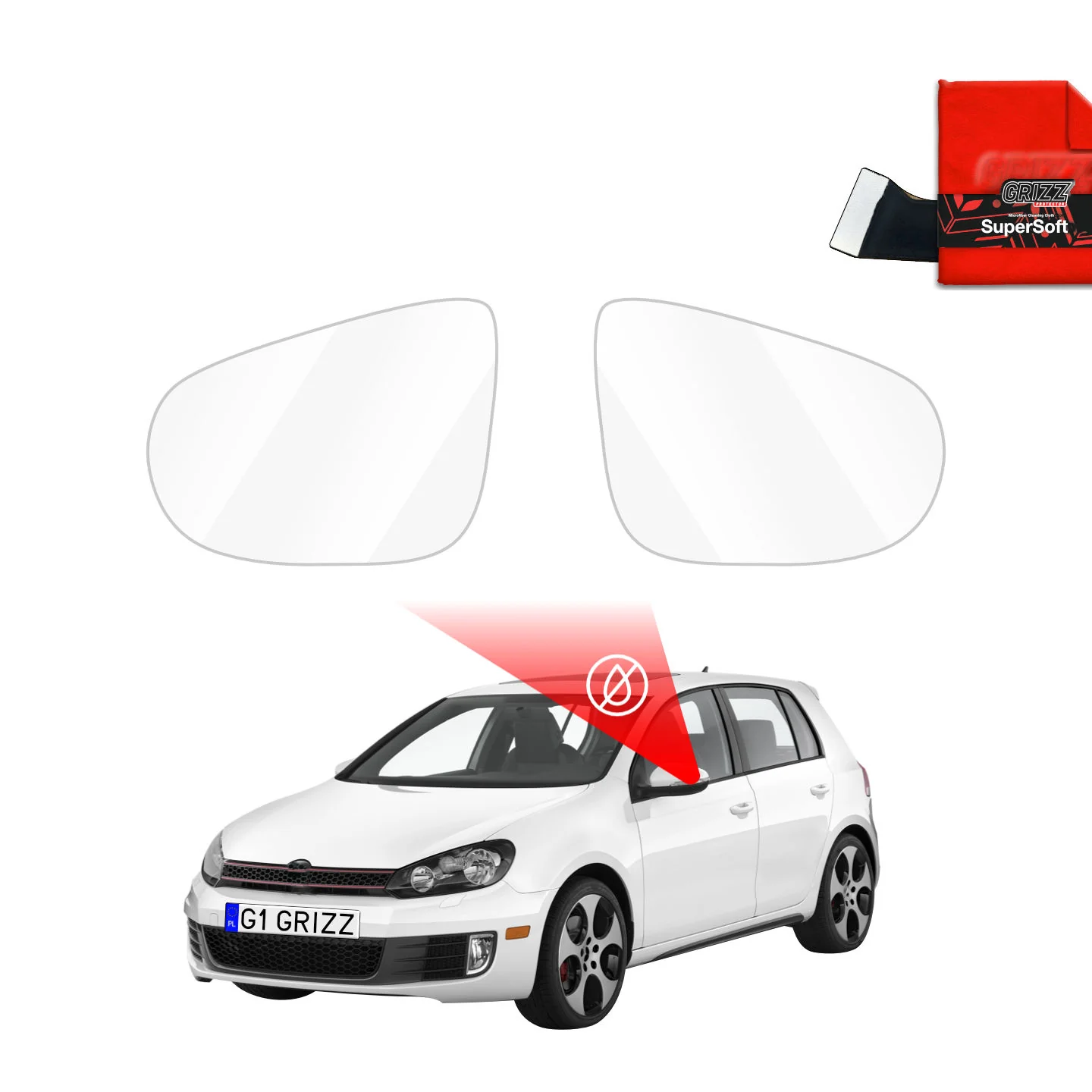 Regenschutzfolie Grizz Protector für Außenspiegel - Volkswagen Golf 6 (2008-2012)