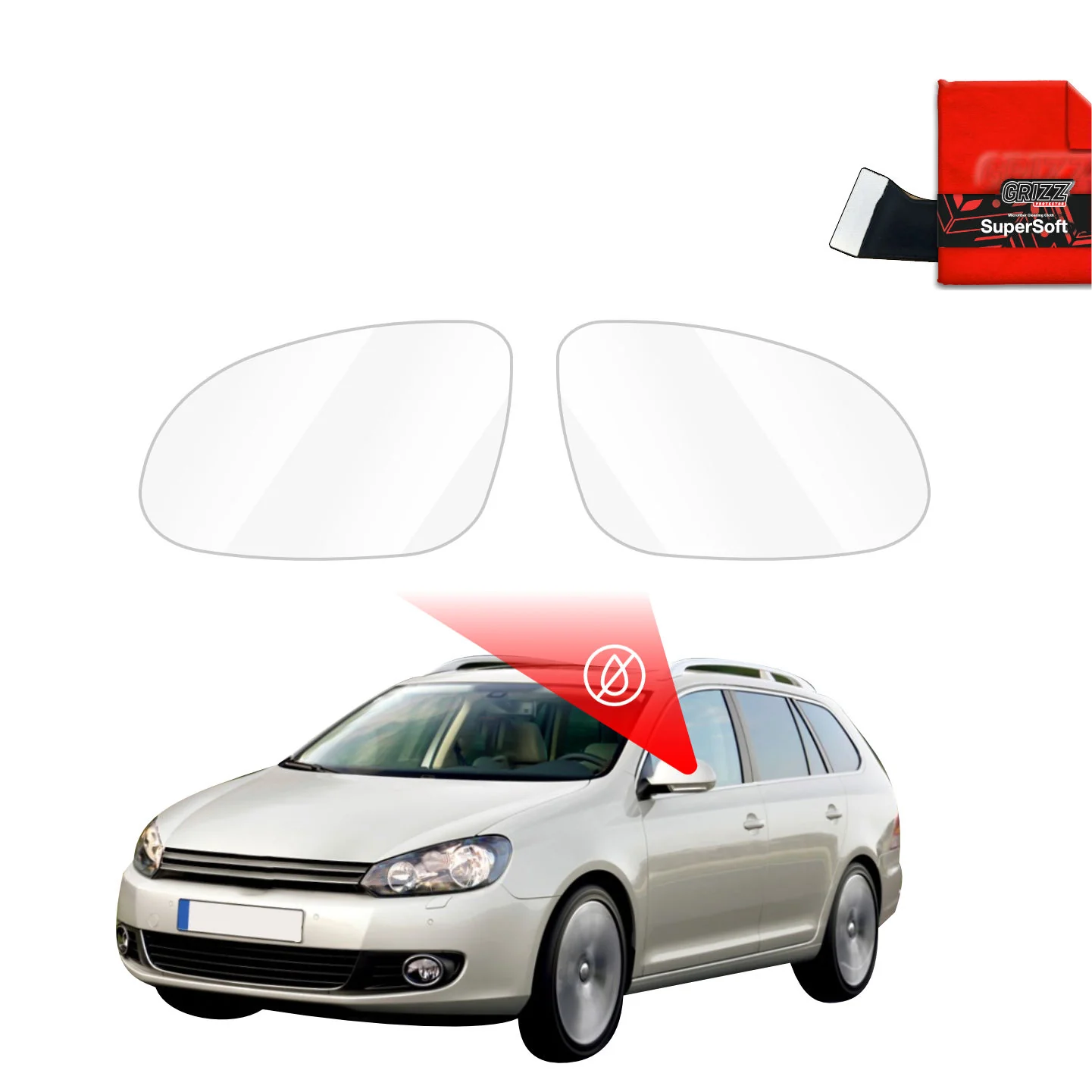 Regenschutzfolie Grizz Protector für Außenspiegel - Volkswagen Golf 6 Variant (2009-2014)