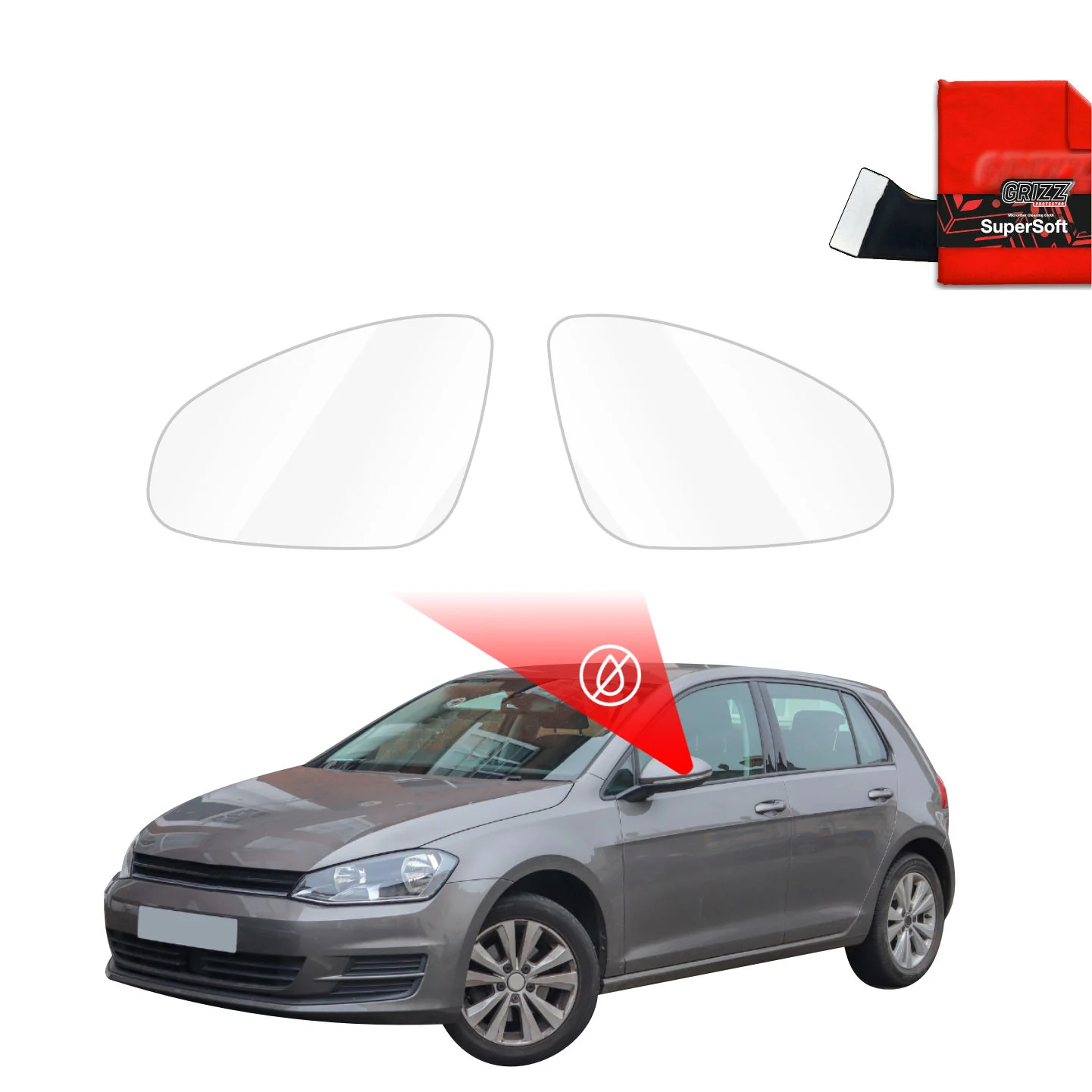 Regenschutzfolie Grizz Protector für Außenspiegel - Volkswagen Golf 7 Hatchback 5D (2012-2020)