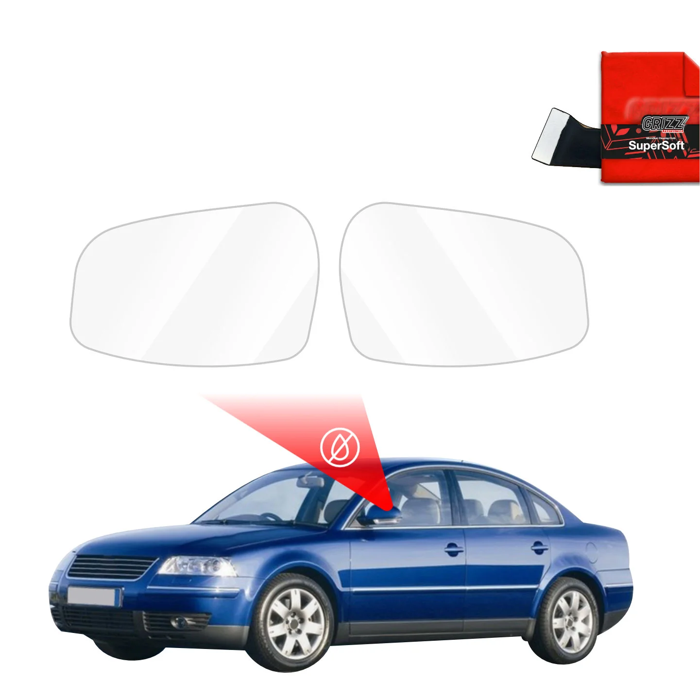 Regenschutzfolie Grizz Protector für Außenspiegel - Volkswagen Passat B5 Sedan Facelifting (2000-2006)