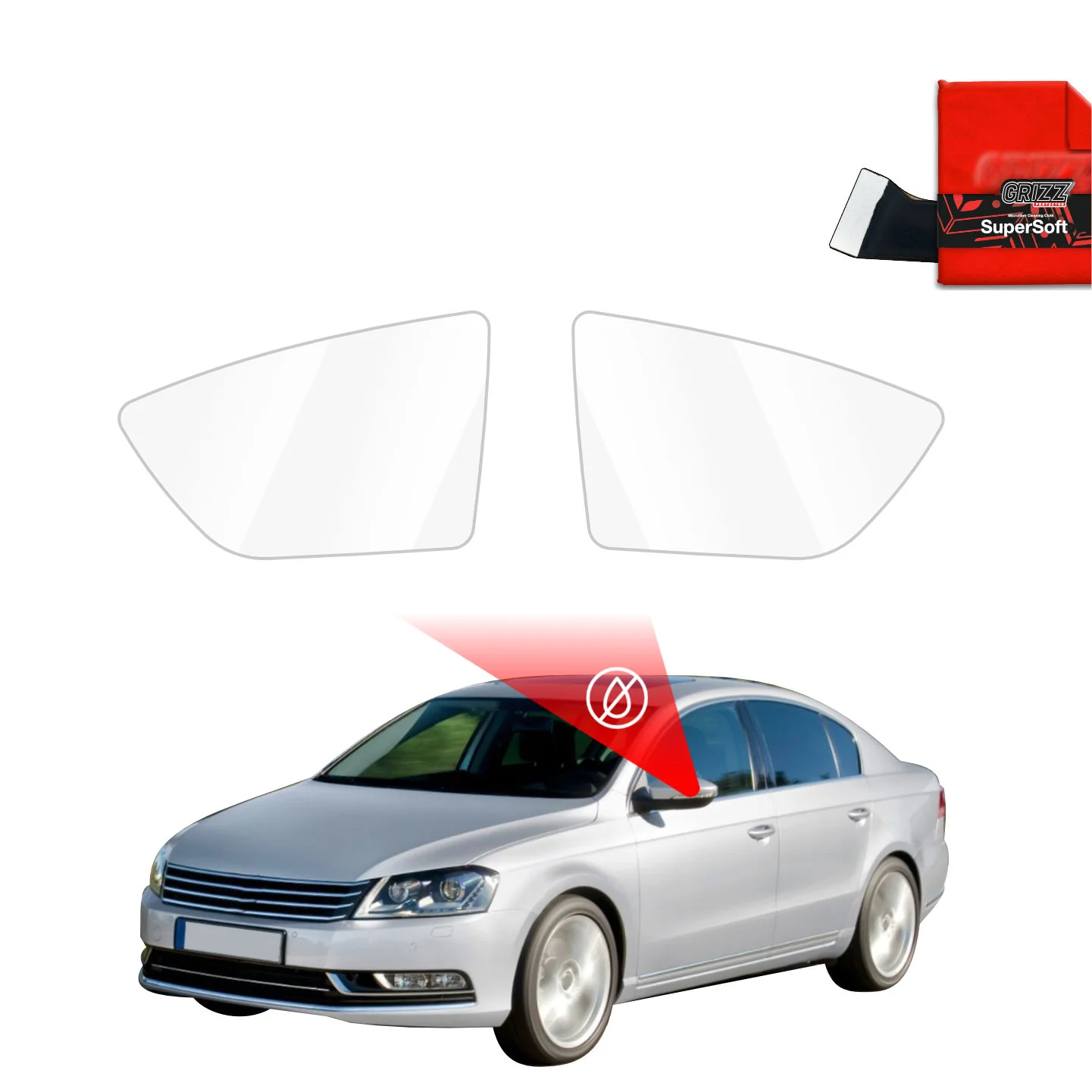 Regenschutzfolie Grizz Protector für Außenspiegel - Volkswagen Passat B7 Sedan (2010-2014)