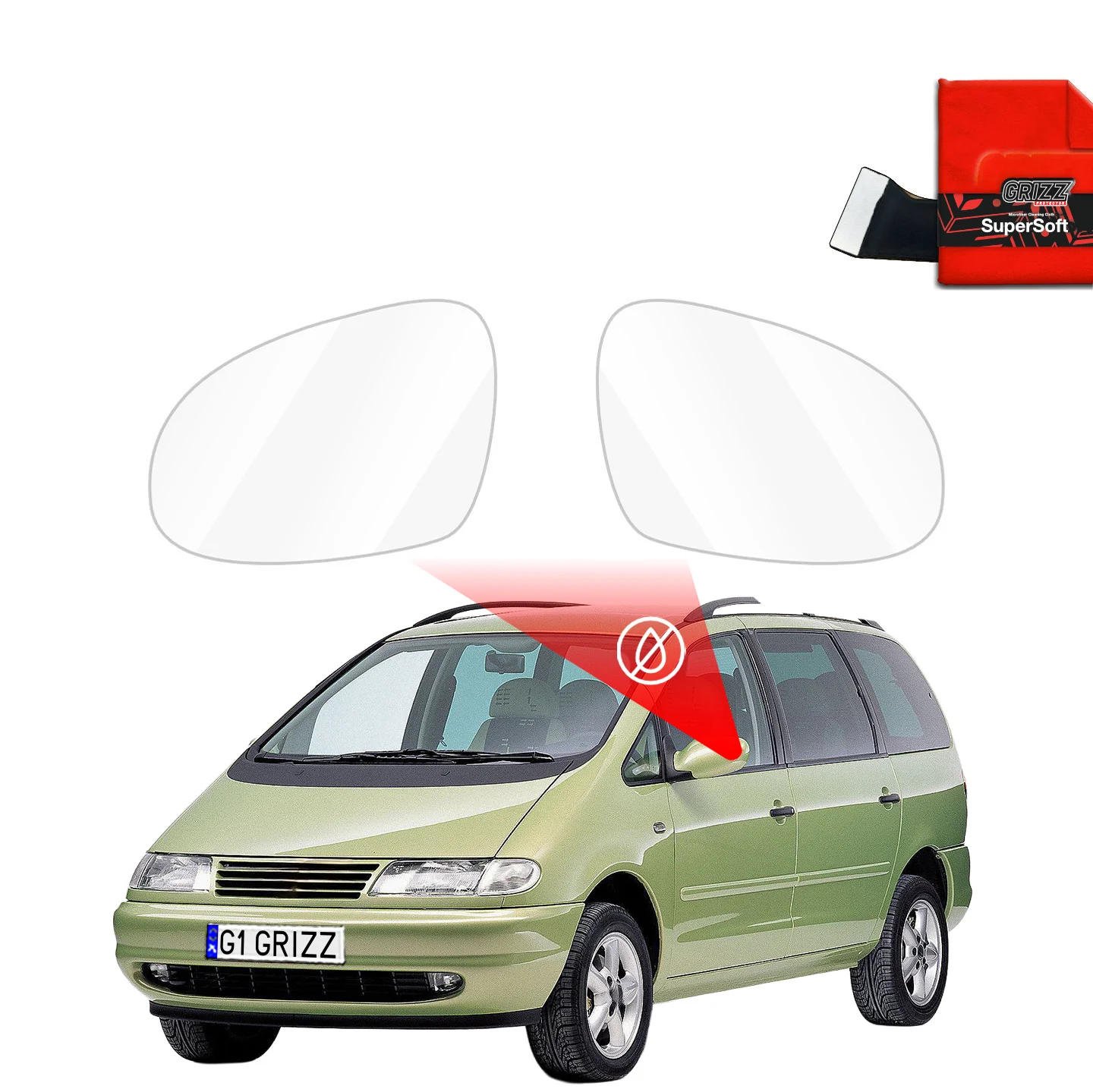 Regenschutzfolie Grizz Protector für Außenspiegel - Volkswagen Sharan (1995-2010)