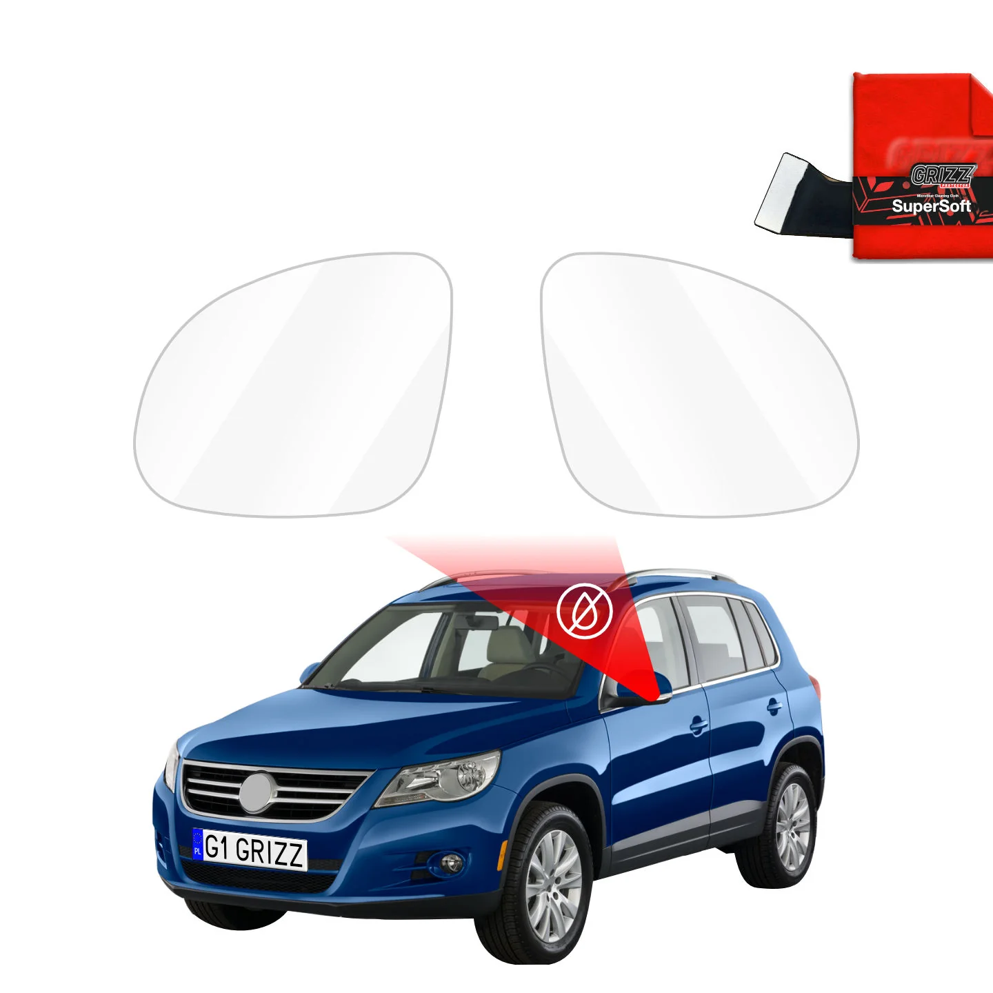Regenschutzfolie Grizz Protector für Außenspiegel - Volkswagen Tiguan (2007-2011)