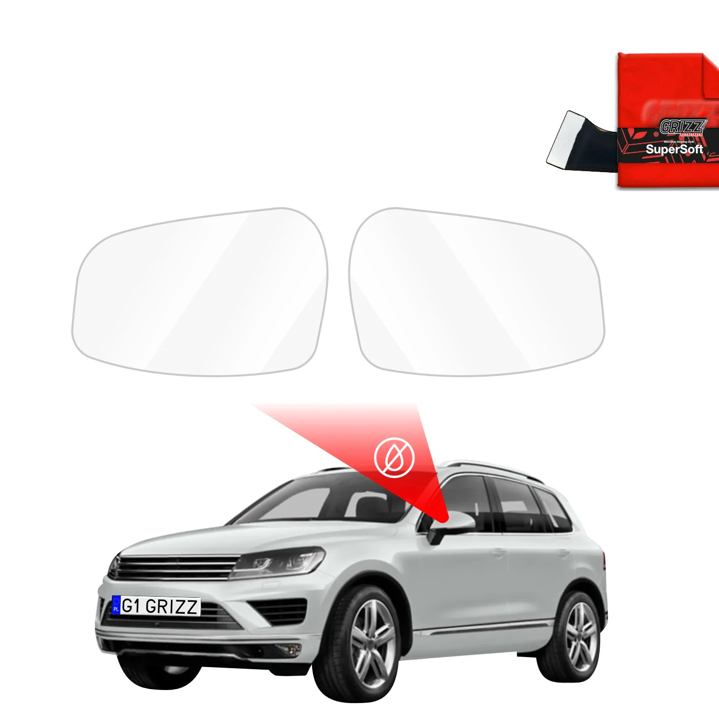 Regenschutzfolie Grizz Protector für Außenspiegel - Volkswagen Touareg (2014-2018)