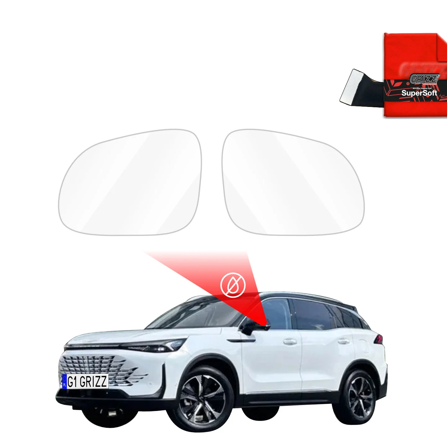 Regenschutzfolie Grizz Protector für Außenspiegel - BAIC BEIJING 7 (2024-2026)