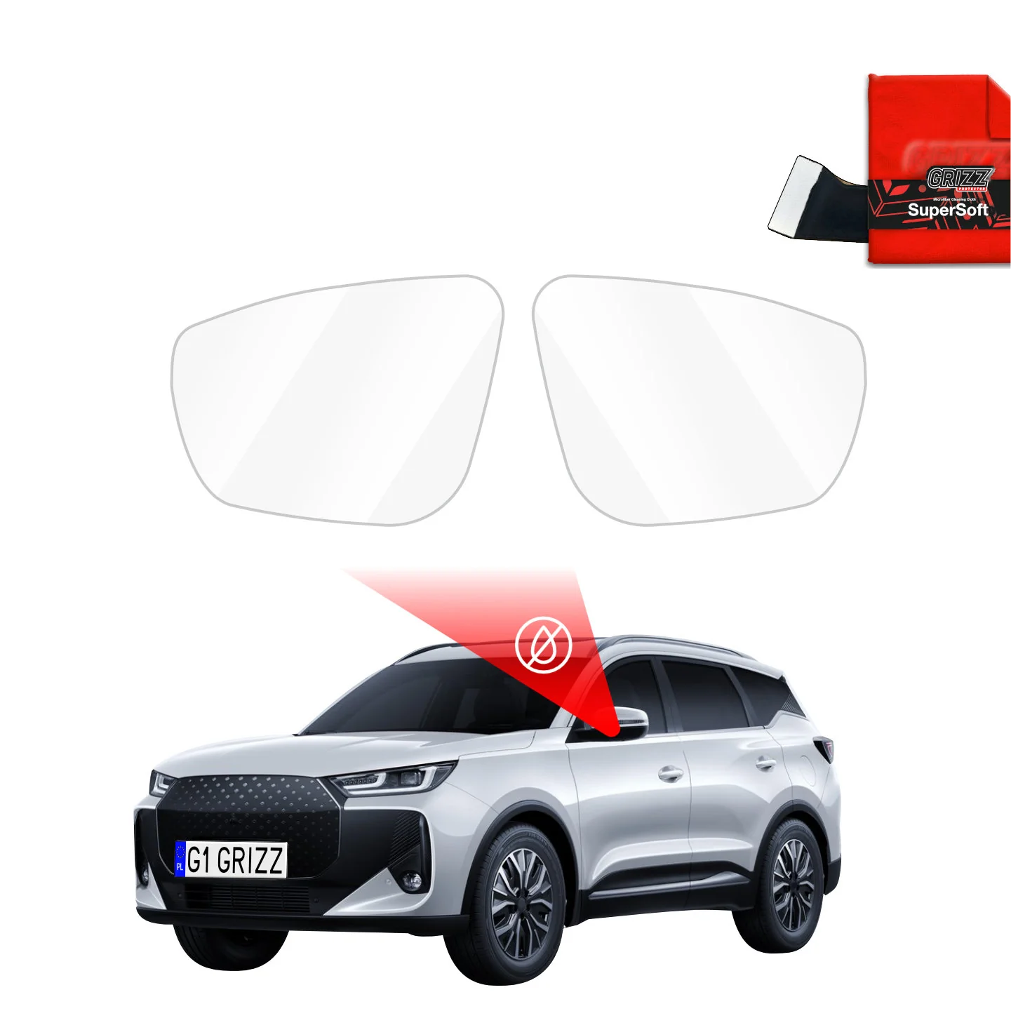 Regenschutzfolie Grizz Protector für Außenspiegel - Chery Tiggo 7 (2025-2026)