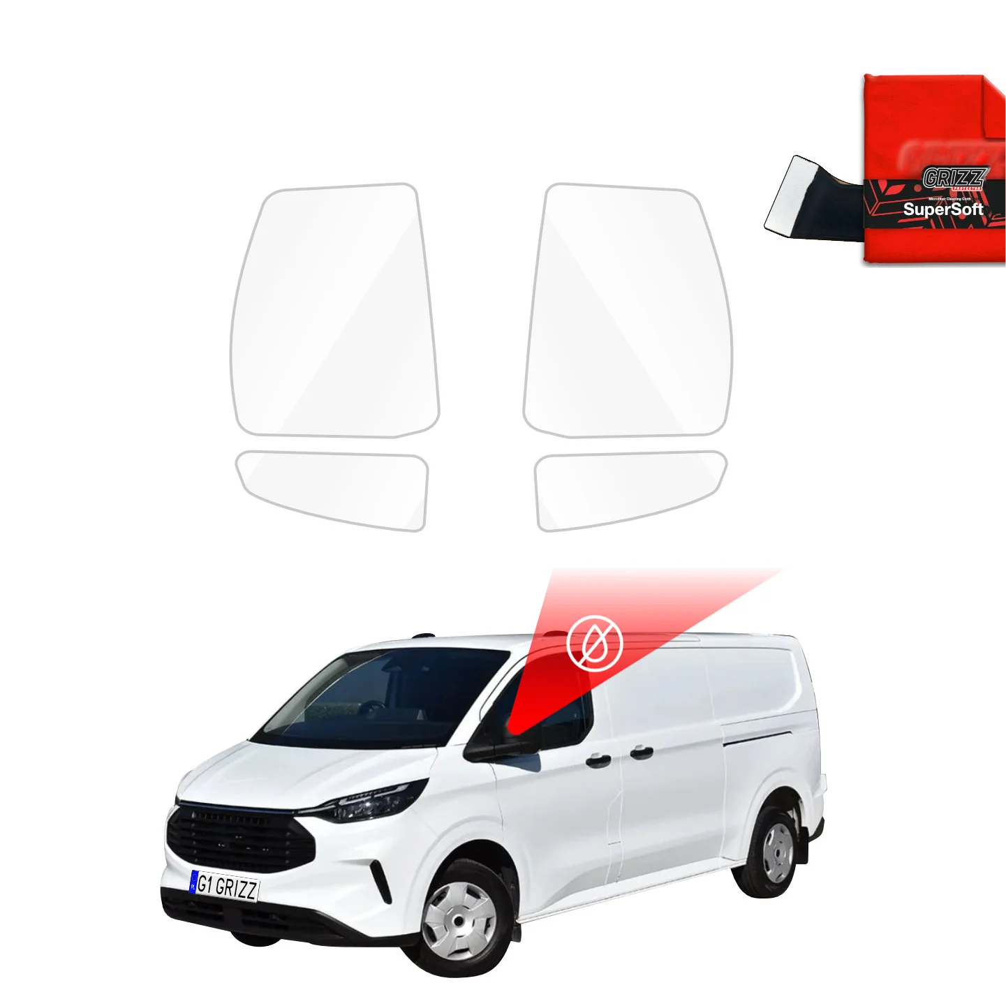 Regenschutzfolie Grizz Protector für Außenspiegel - Ford Custom (2023-2026)